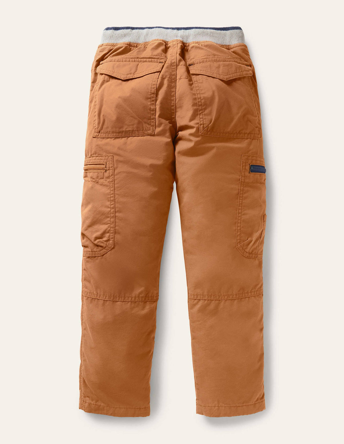 Cosy Lined Cargo Pants-Butterscotch Brown-2