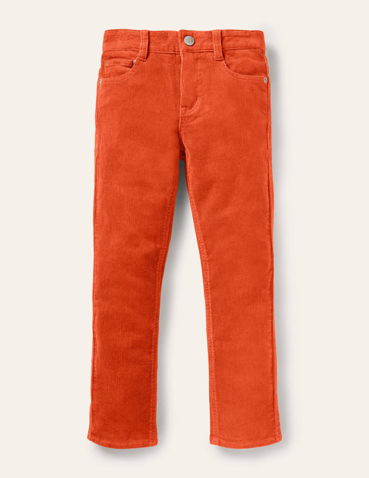Slim Cord Stretch Pants-Autumn Maple Orange-1