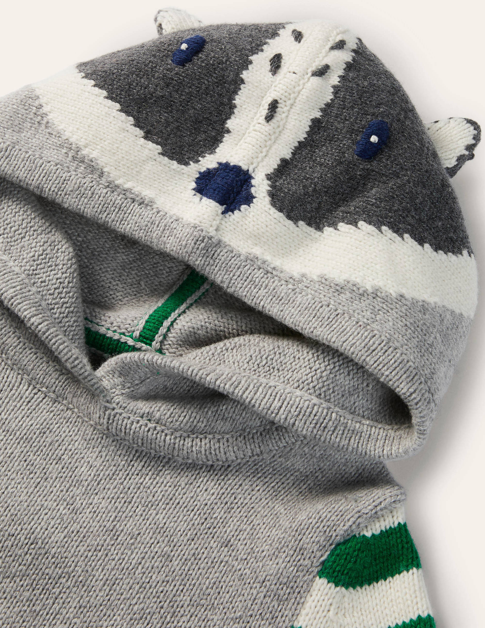 Woodland Knitted Hoodie-Grey Marl Badger - Image 3