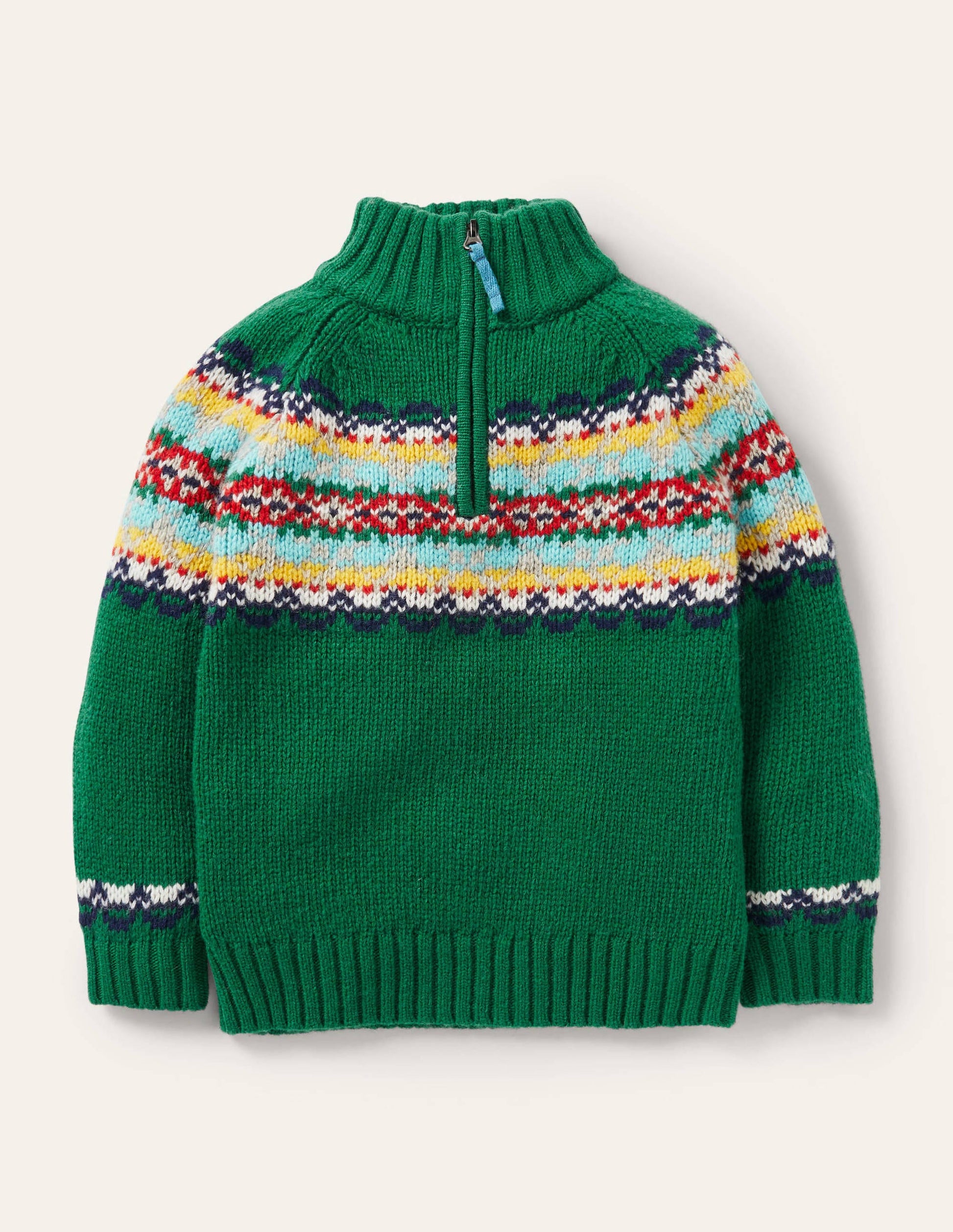 Half-zip sweater-Highland Green Fair Isle-1