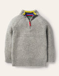 Half-zip sweater-Grey Marl
