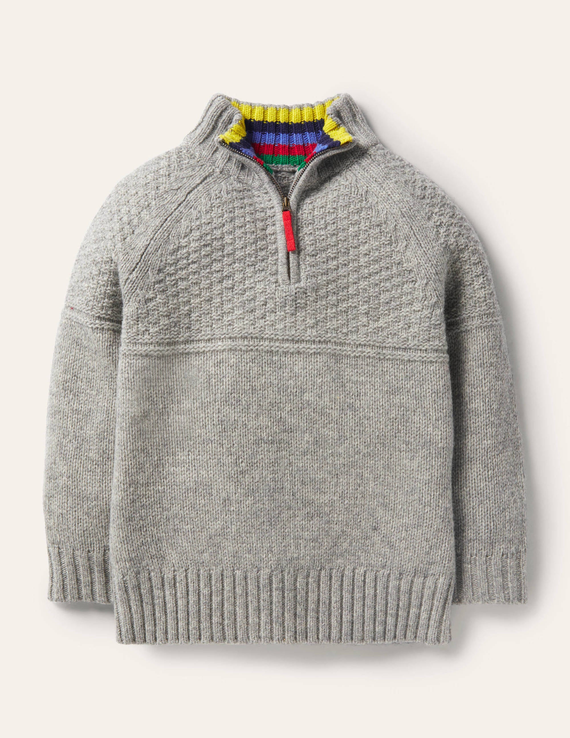 Half-zip sweater-Grey Marl - Image 1