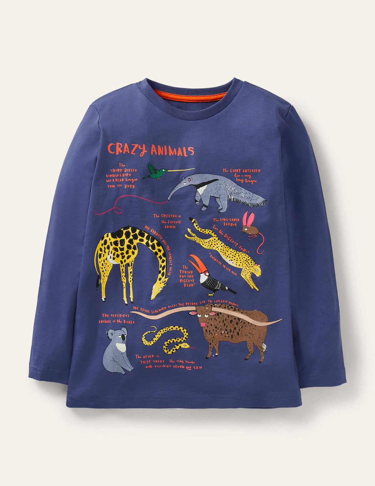 Educational Graphic T-shirt-Starboard Blue Crazy Animals-1