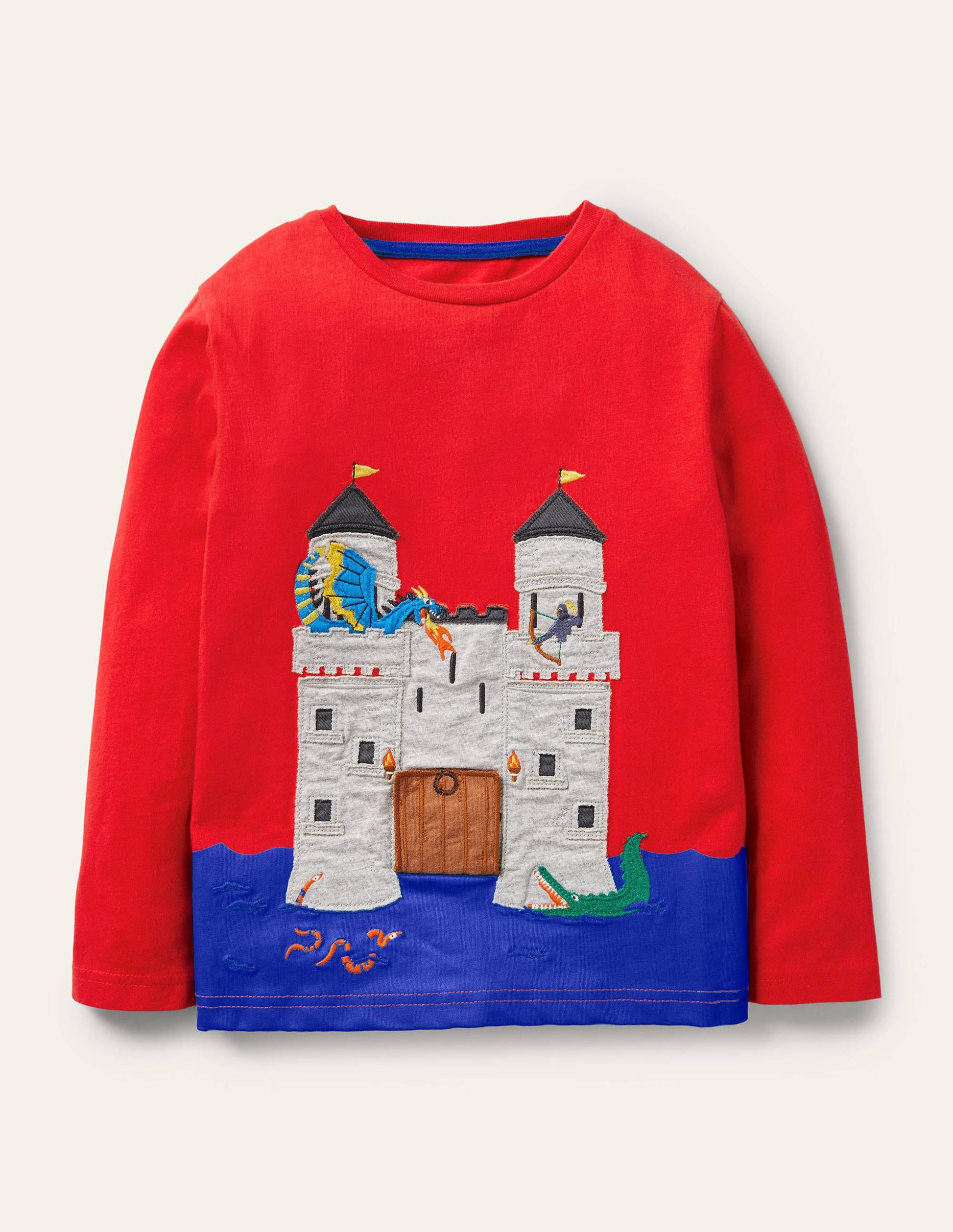 Lift-the-flap Medieval T-shirt-Rockabilly Red Castle-1