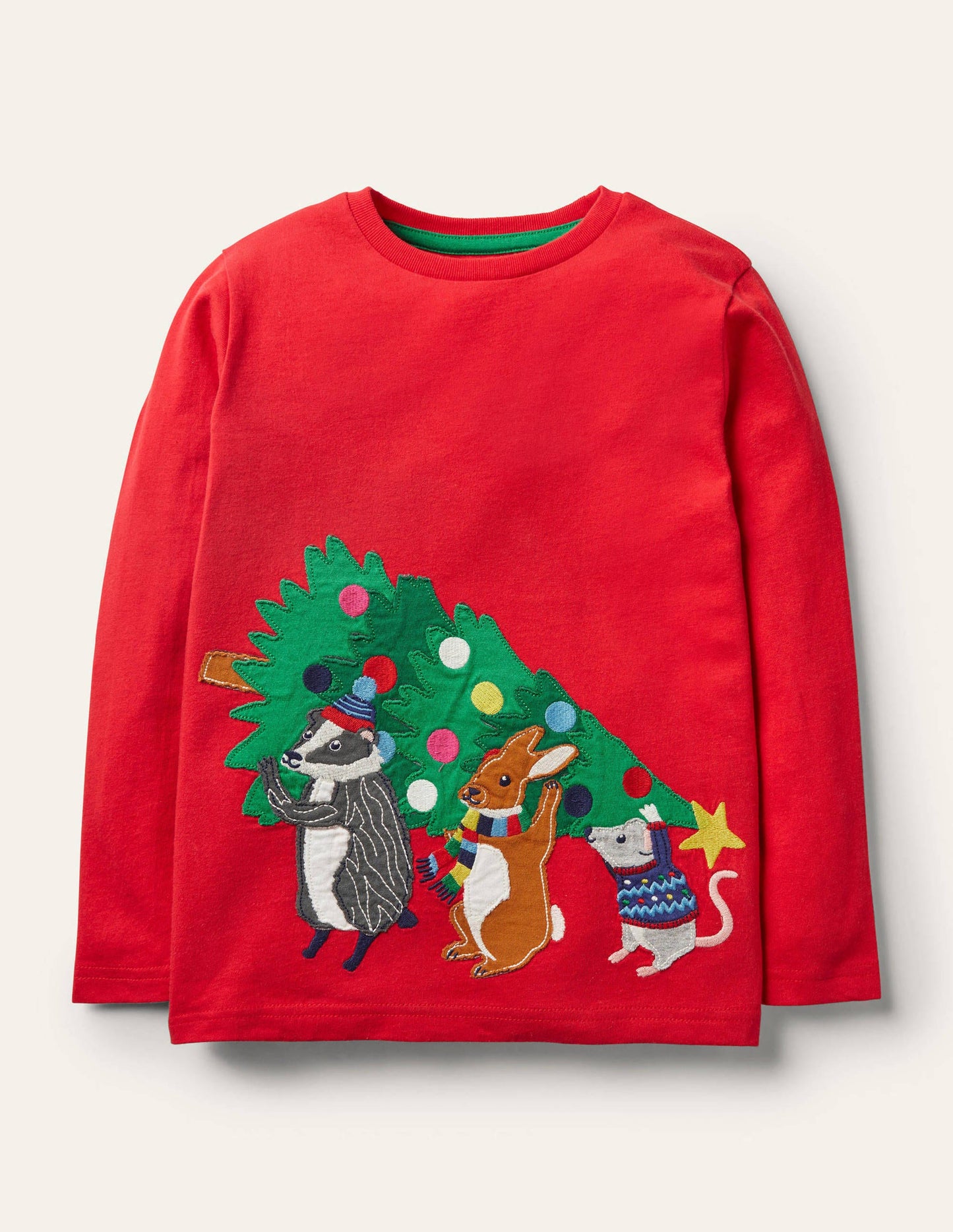 Festive Animal T-shirt-Rockabilly Red