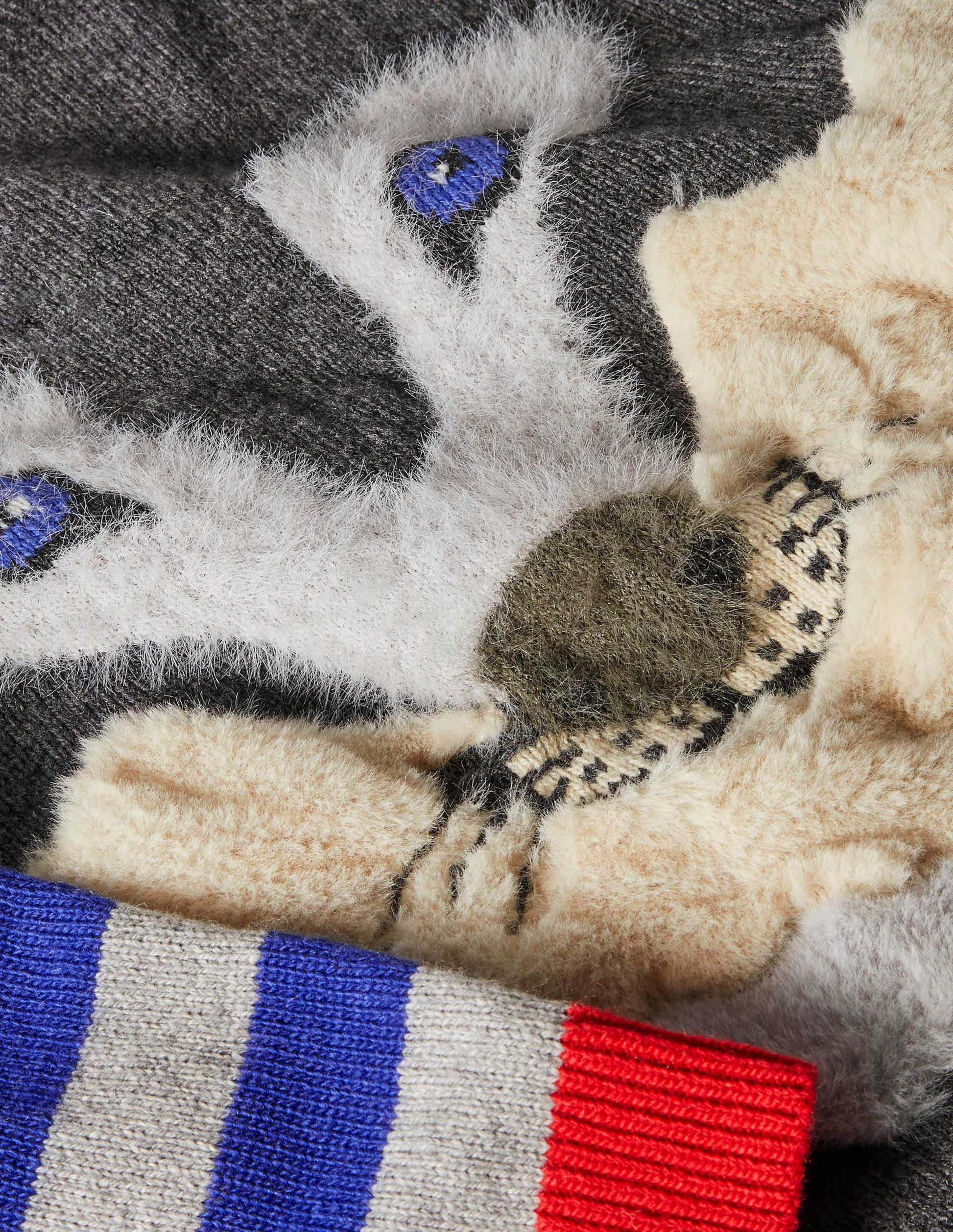 Winter Animal Crew Jumper-Charcoal Marl Wolf-3