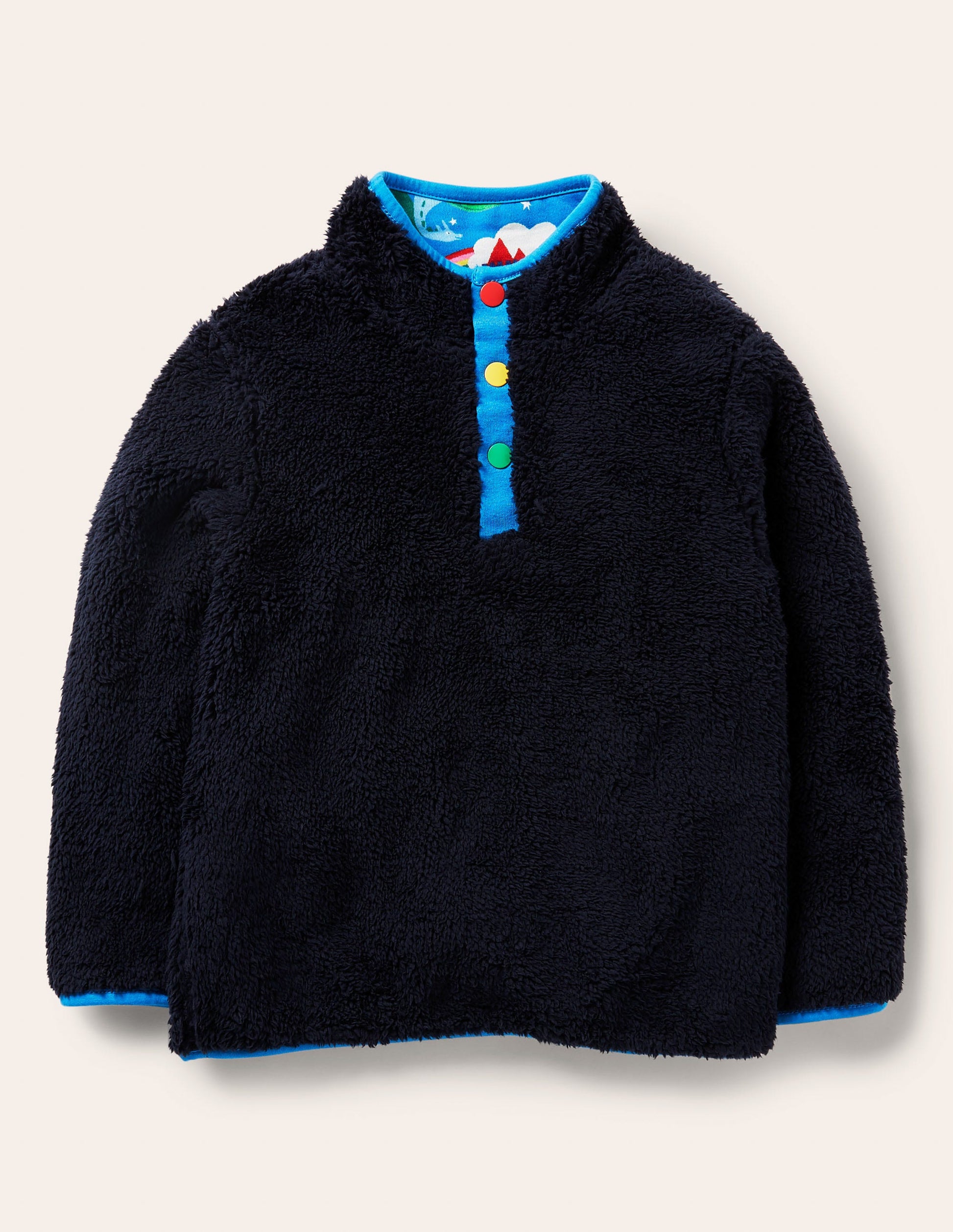 Reversible Henley Sweatshirt-Starboard Blue/Magical Castle-4