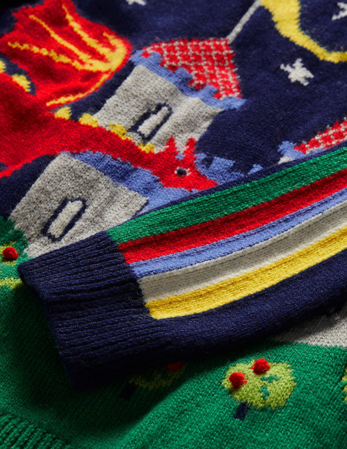 Graphic Dragon Crew Sweater-College Navy Rainbow Castle - Image 3