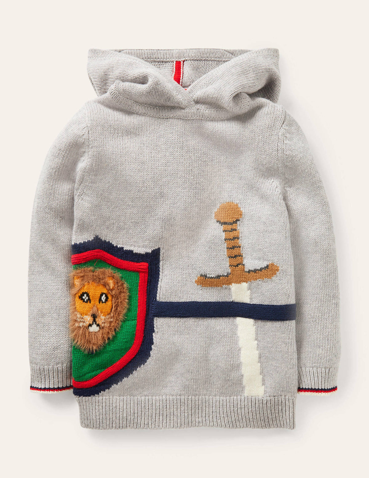 Knitted Knight Hoodie-Grey Marl Knight-1