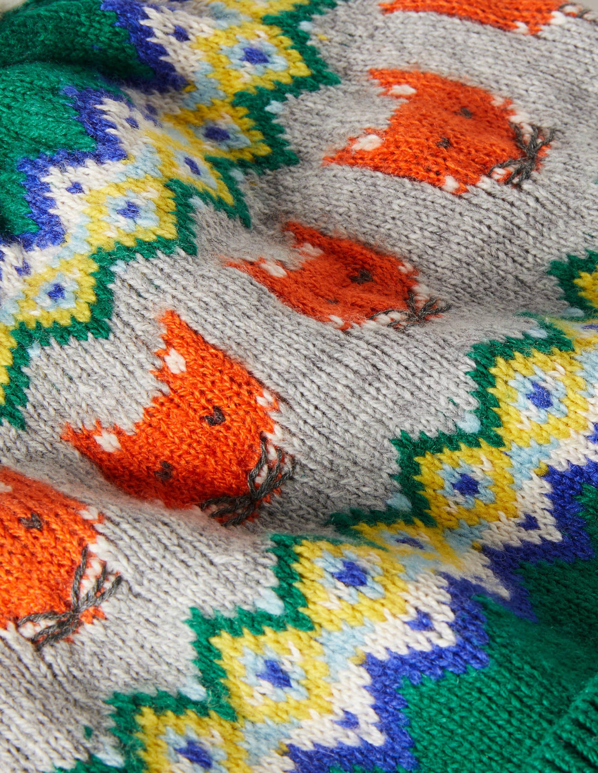 Cosy Fox Fair Isle Hat-Forest Green - Image 3
