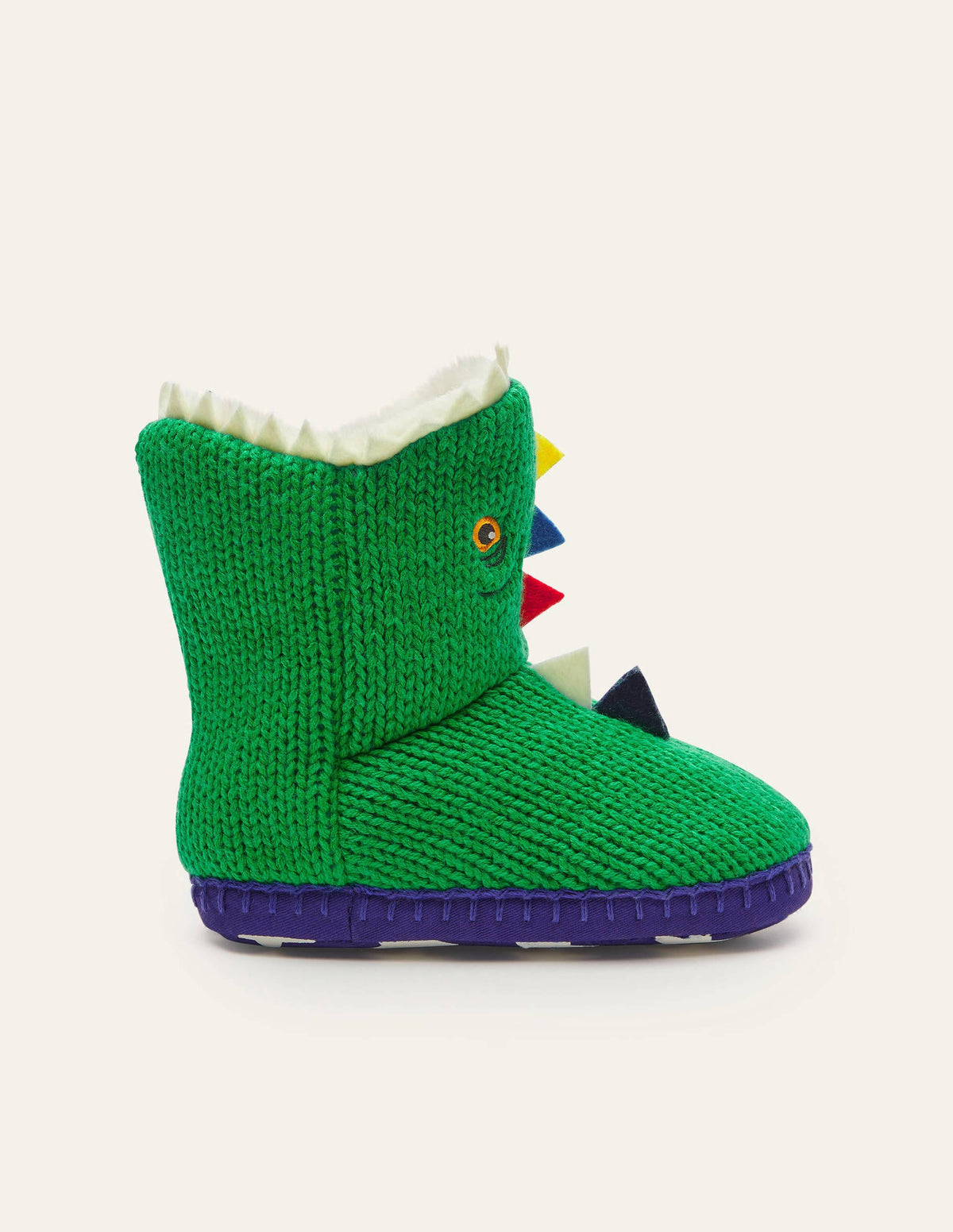 Knitted Dinosaur Slippers-Highland Green - Image 2