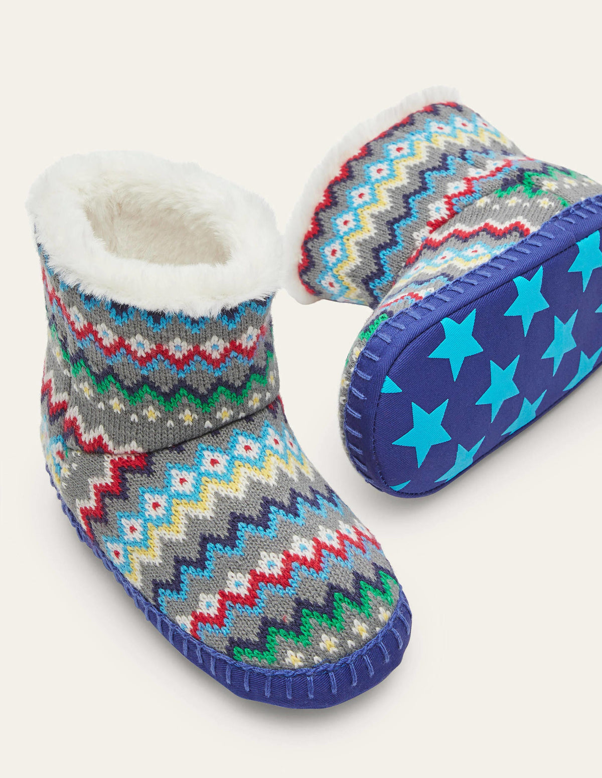 Slipper Boots-Grey Fairisle-1