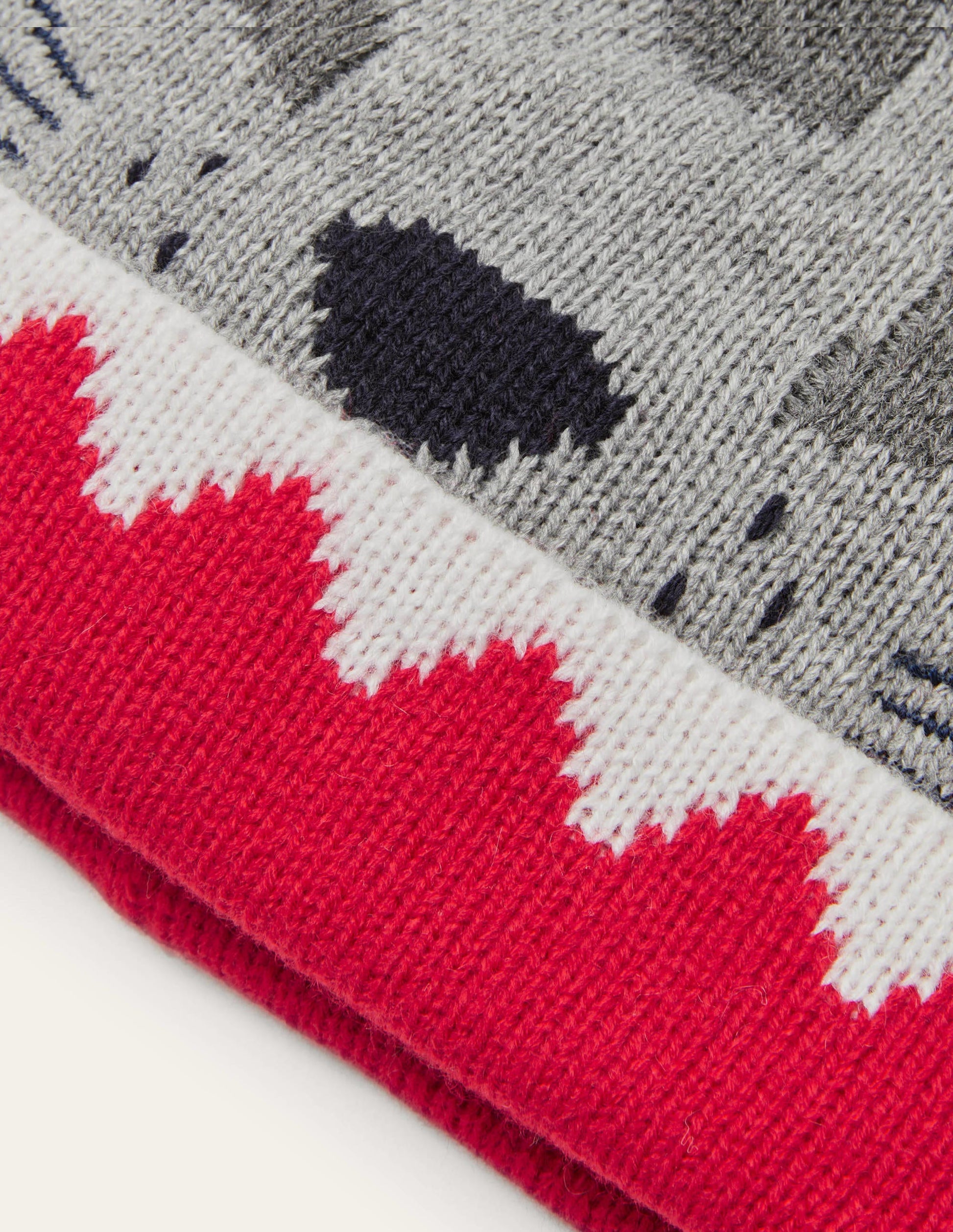 Wolf Knitted Hat-Grey Marl-2