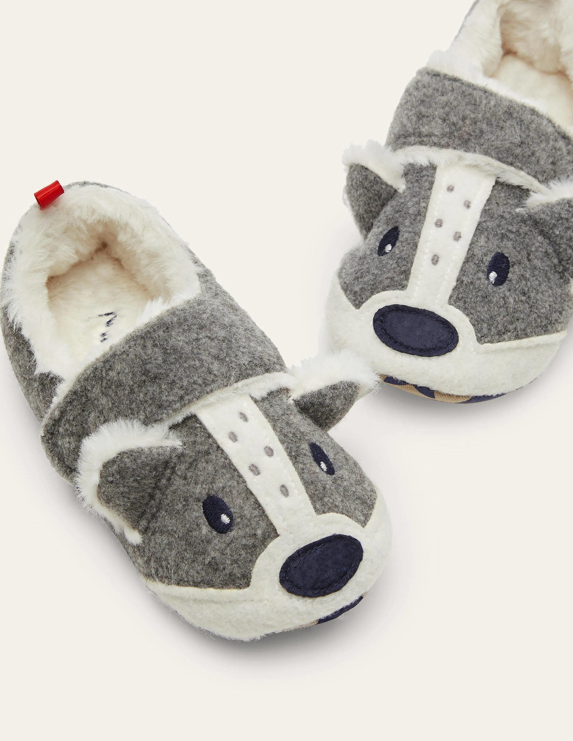 Felt Badger Slippers-Grey Marl-1