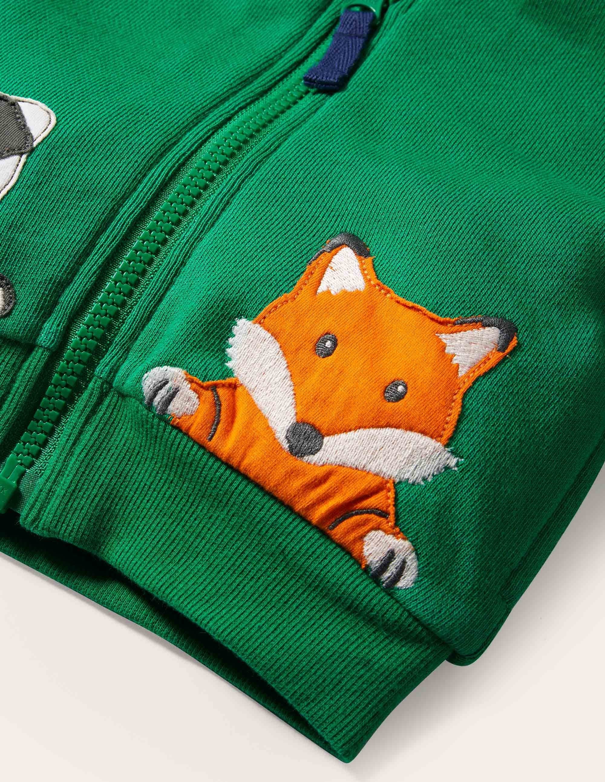 Shaggy-lined Hoodie-Highland Green Animals - Image 3