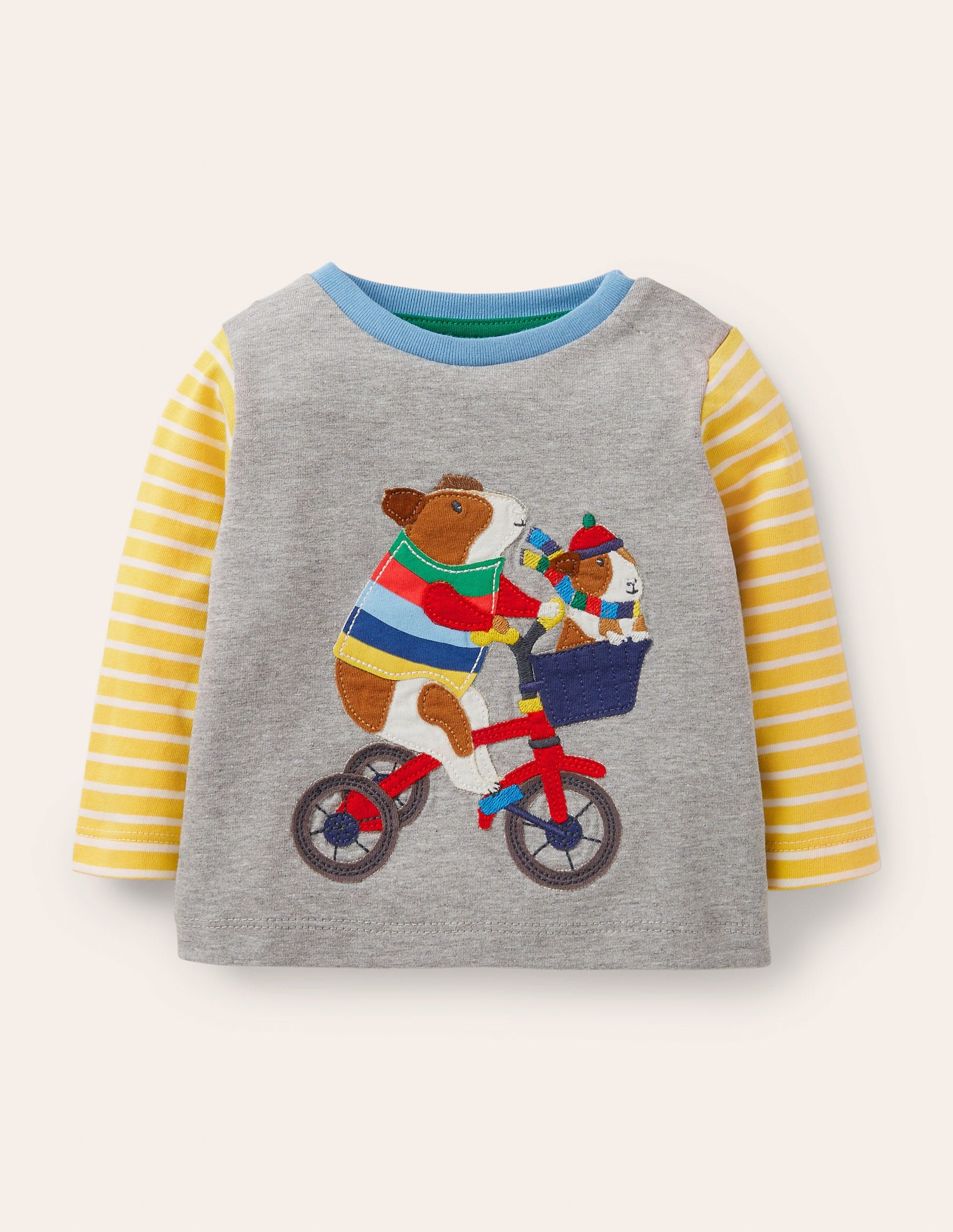 Appliqué T-shirt-Grey Marl Guinea Pigs-1