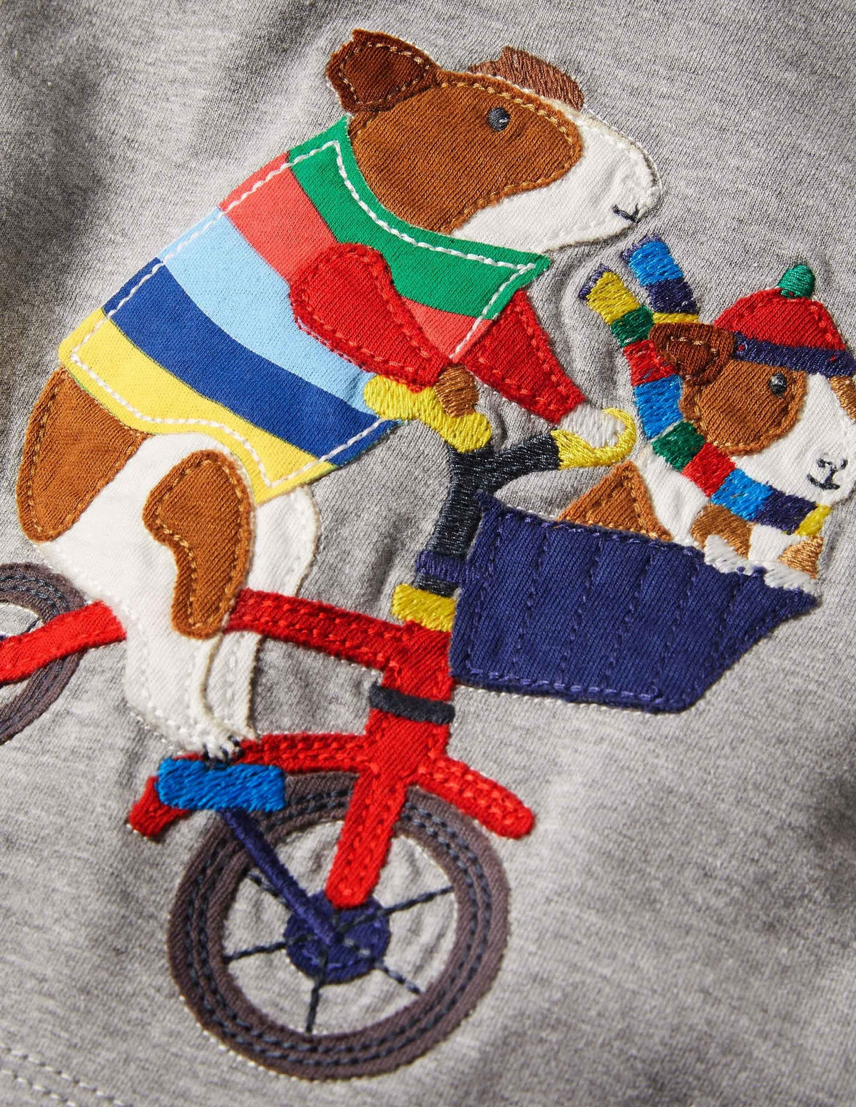Appliqué T-shirt-Grey Marl Guinea Pigs-3