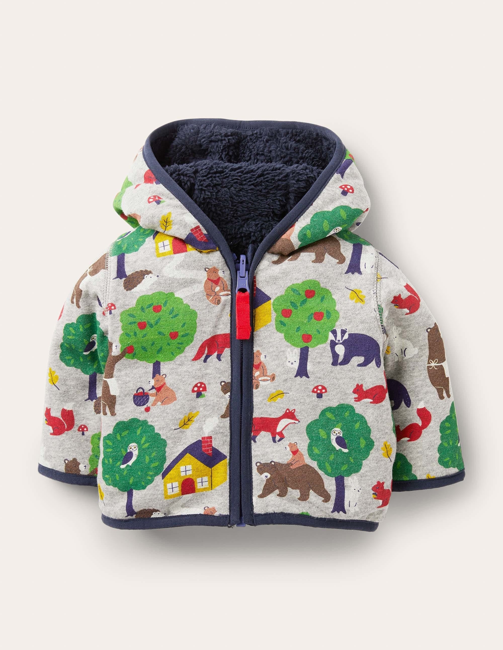Reversible Jacket-Grey Marl Bears - Image 1