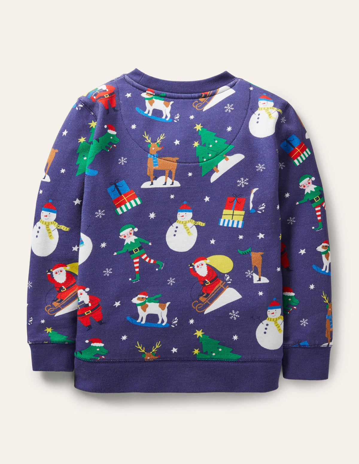 Printed Sweatshirt-Starboard Blue Festive Friends-2