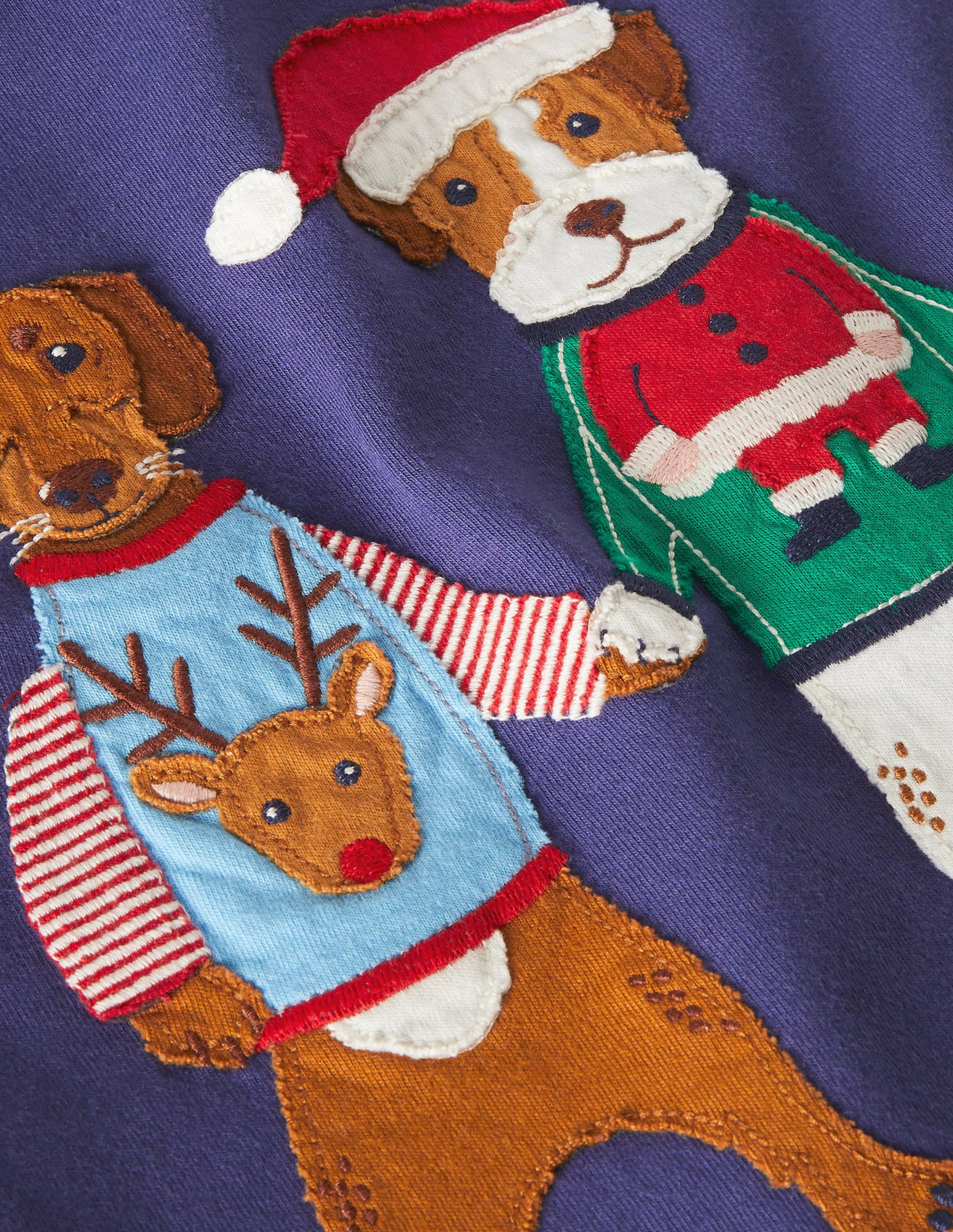 Festive Appliqué Tee-Starboard Blue Animal Friends - Image 3