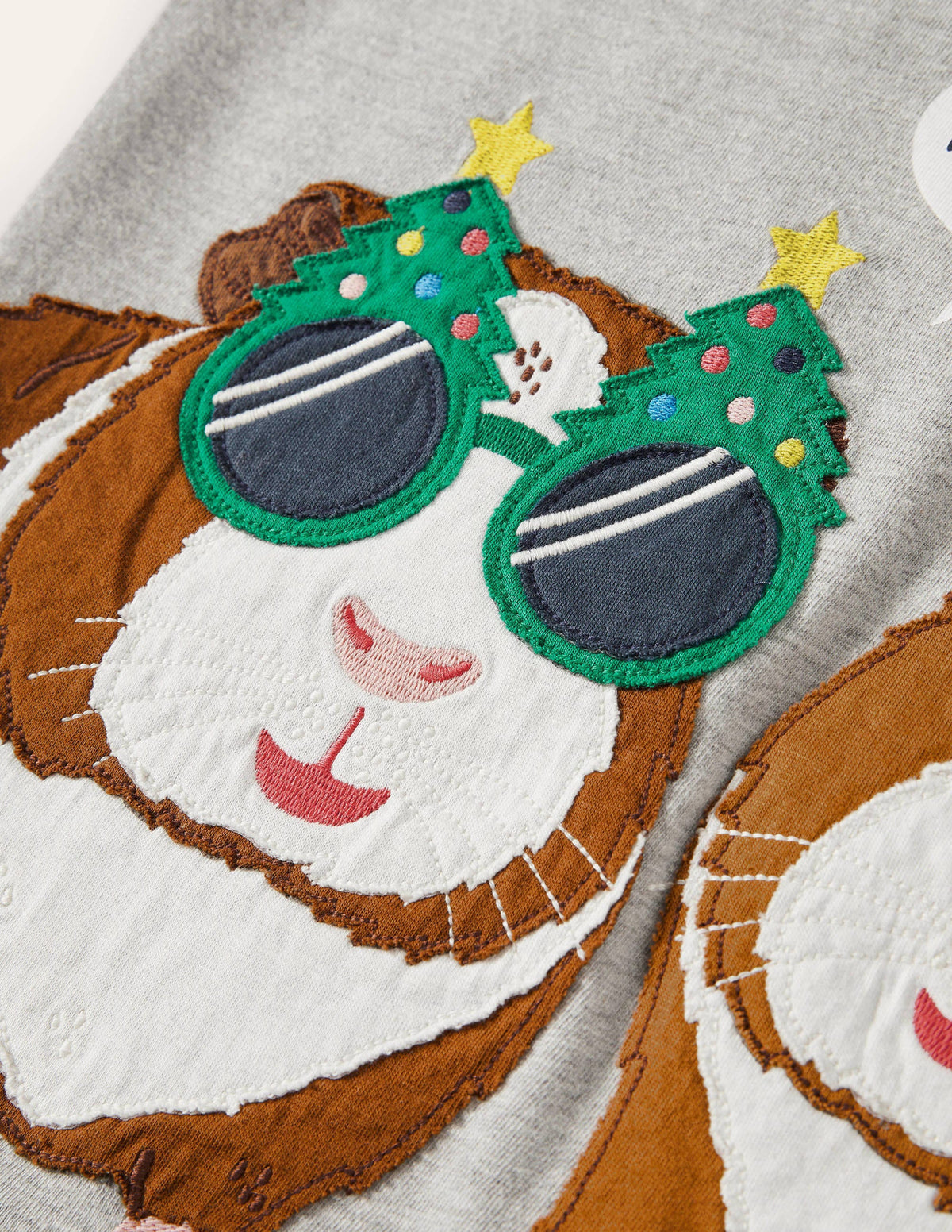 Festive Animal T-shirt-Grey Marl Guinea Pig - Image 3