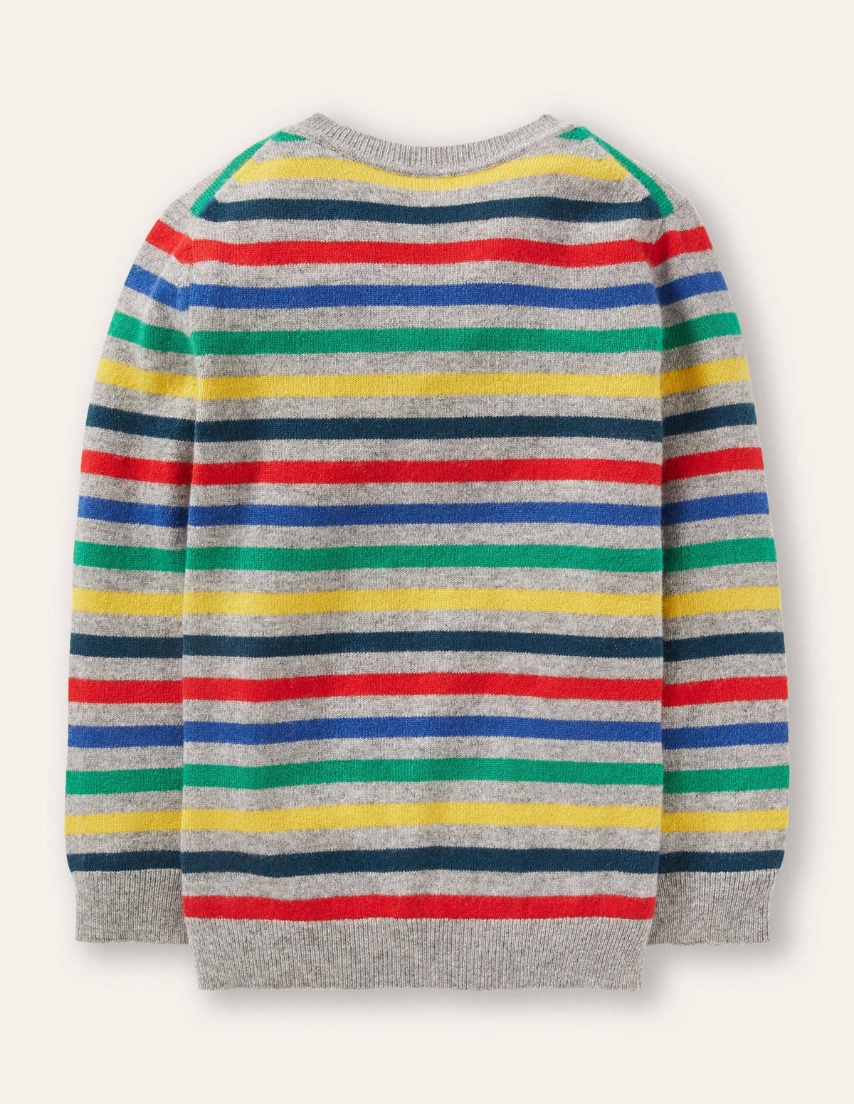 Cashmere Crew Sweater-Grey Marl/Rainbow-2