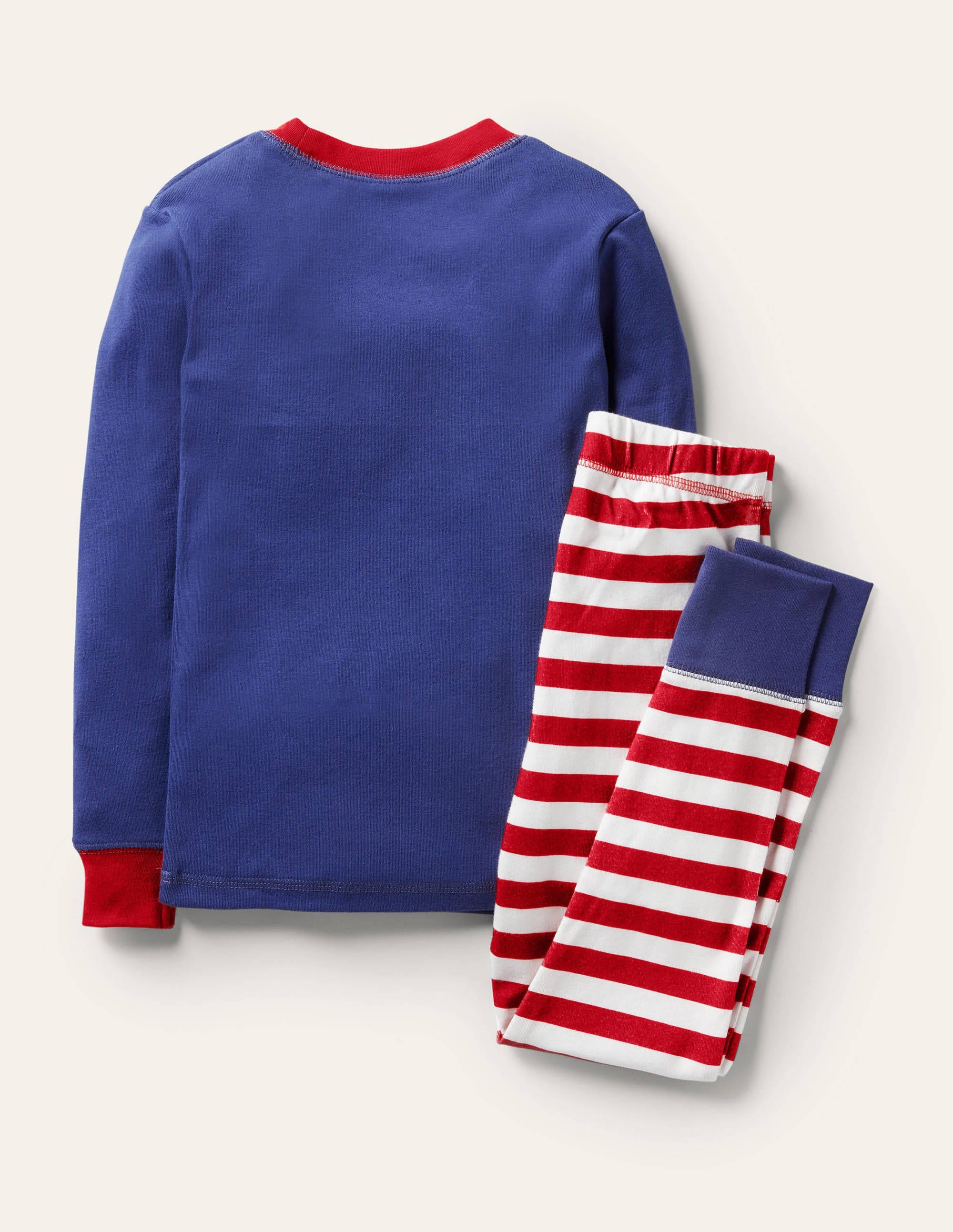 Cosy Appliqué Long  Pajamas-Starboard Blue Santa - Image 2