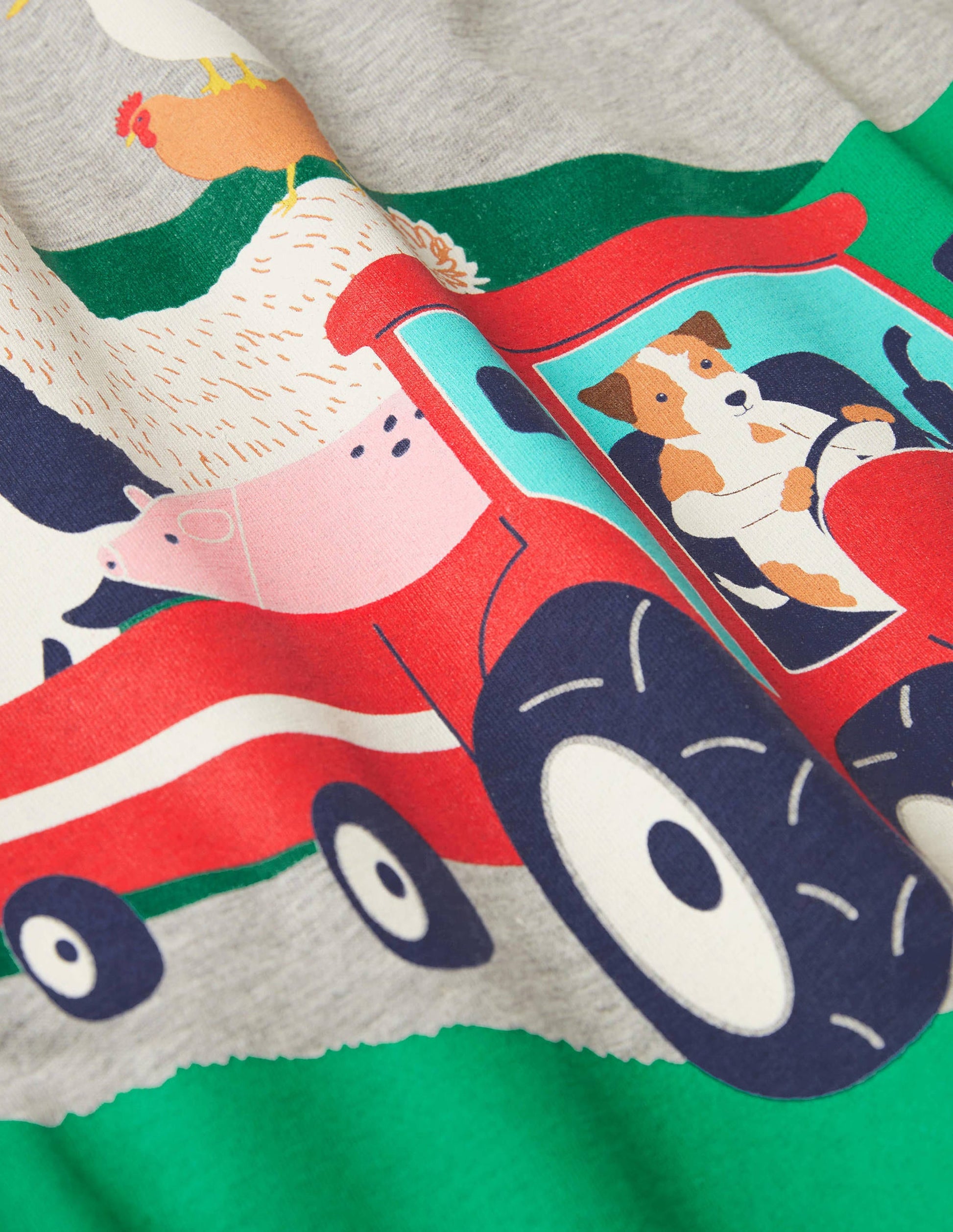 Animal Scene T-shirt-Grey Marl Farm-3