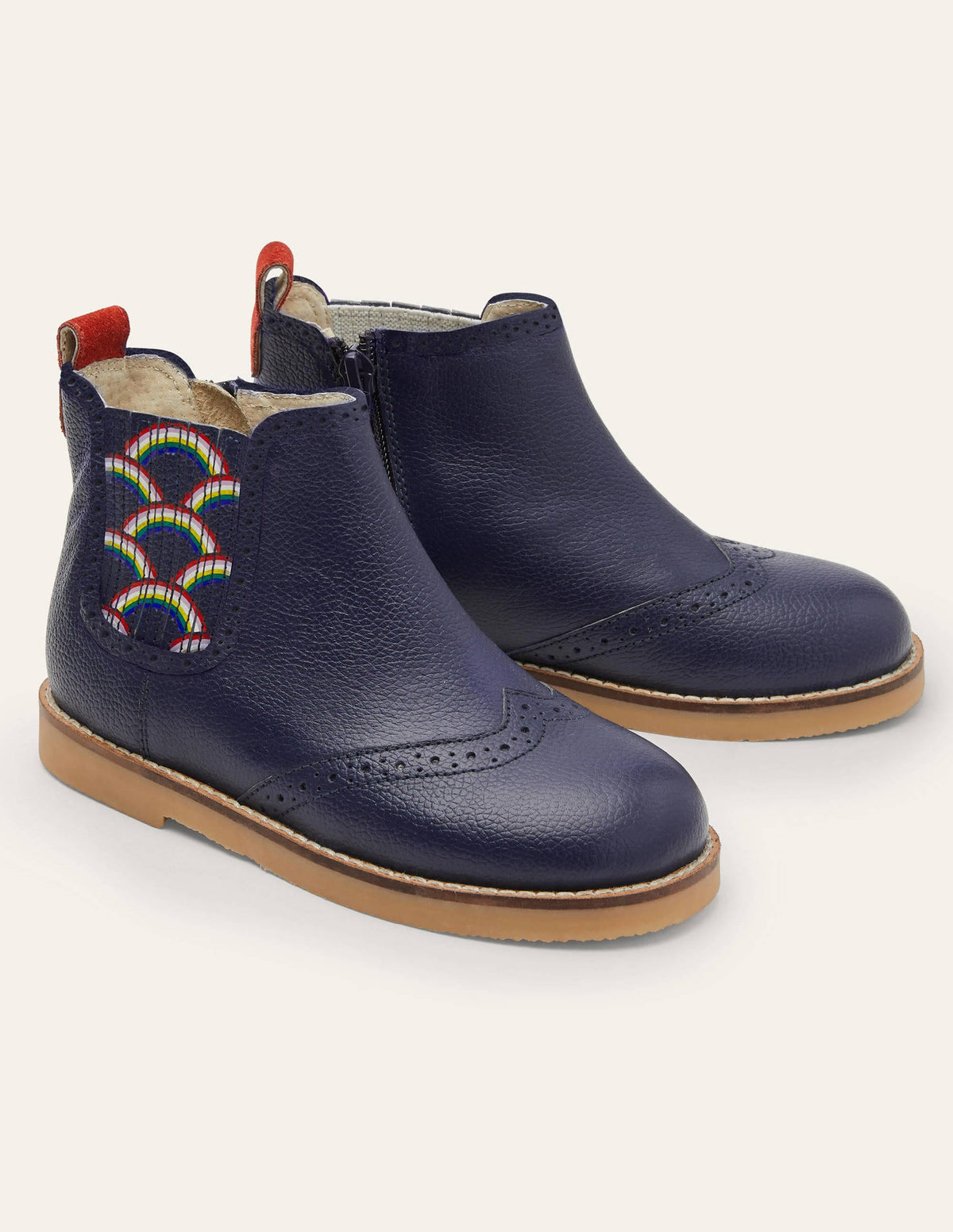 Leather Chelsea Boots-College Navy - Image 1
