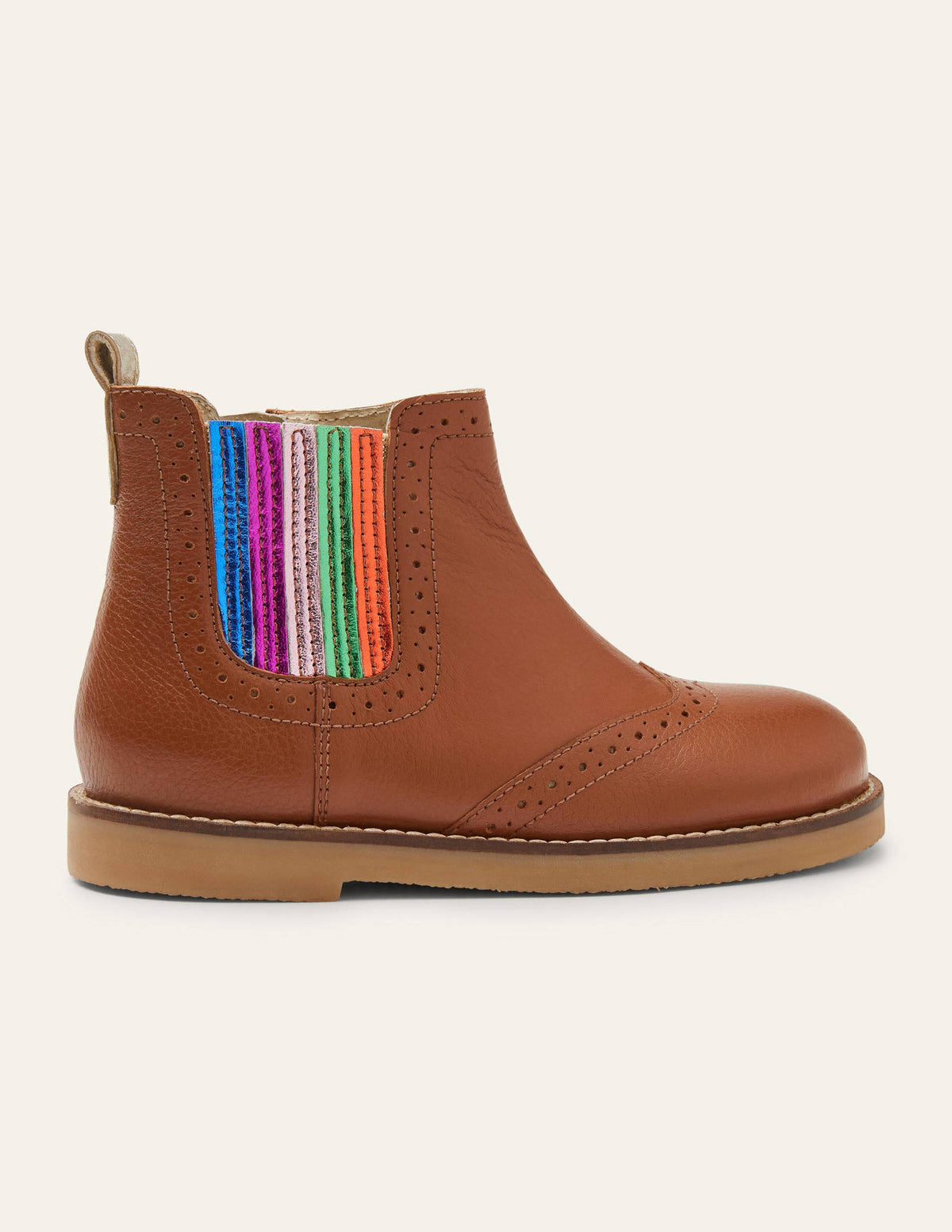 Leather Chelsea Boots-Tan Rainbow - Image 2