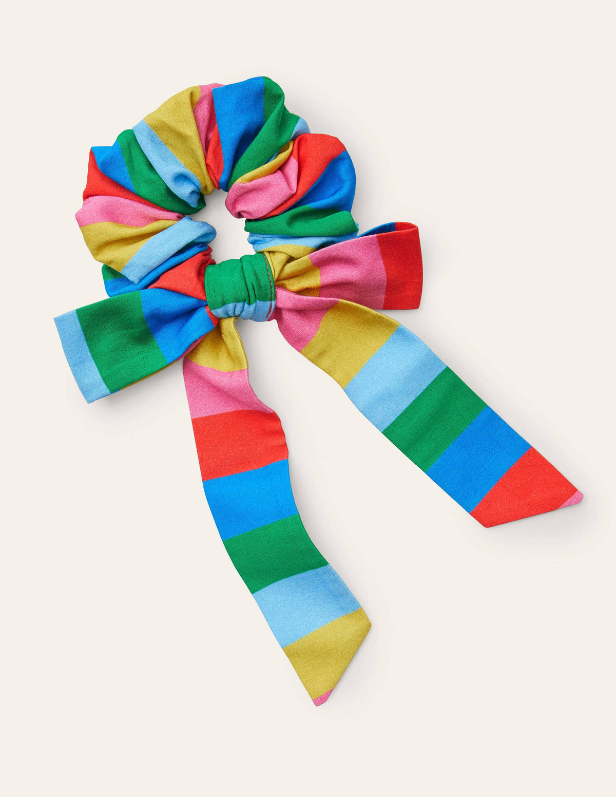 Large Bow Scrunchie-Multi Stripe - Image 1