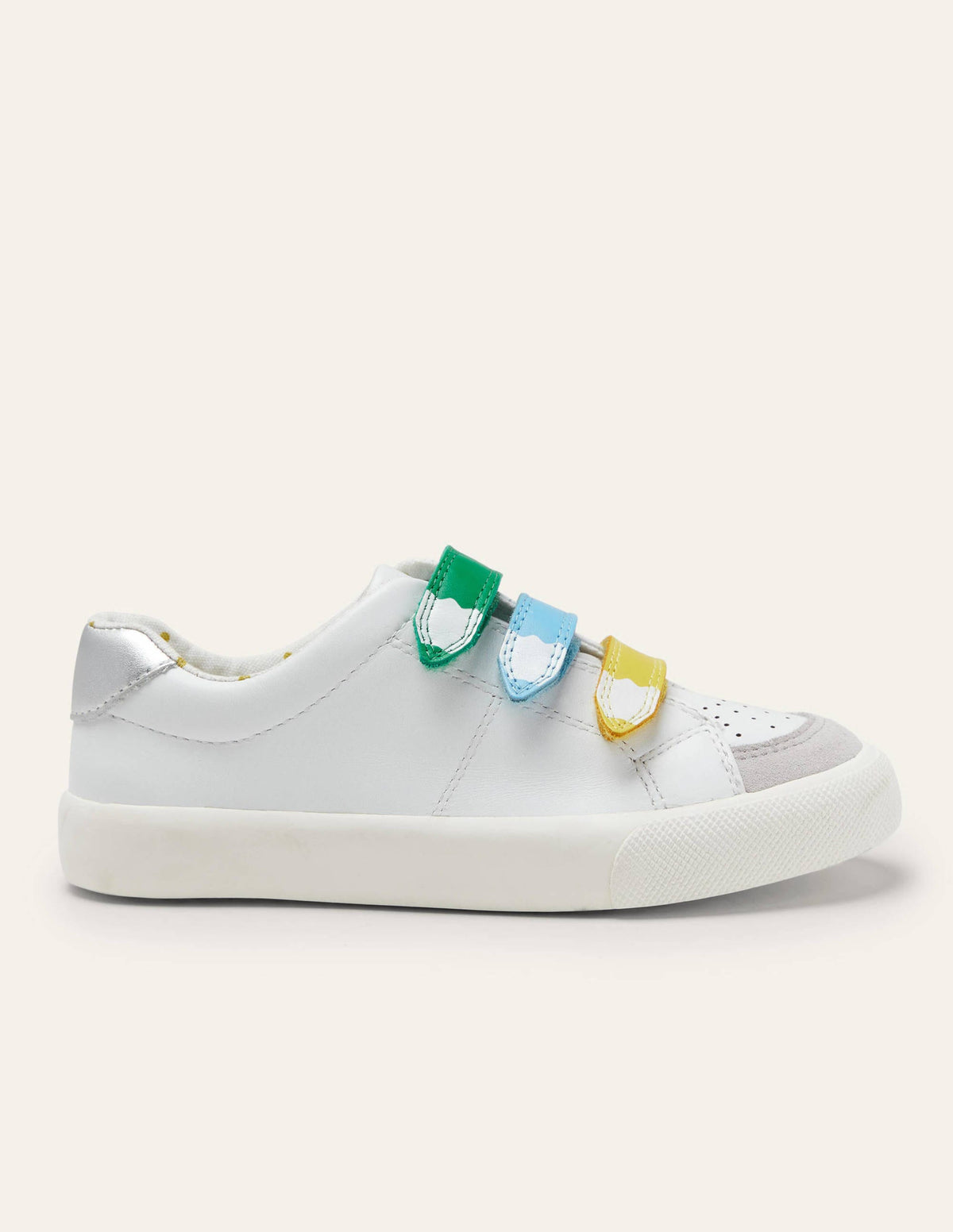 3 Strap Low Top Sneakers-White Rainbow Pencil - Image 2