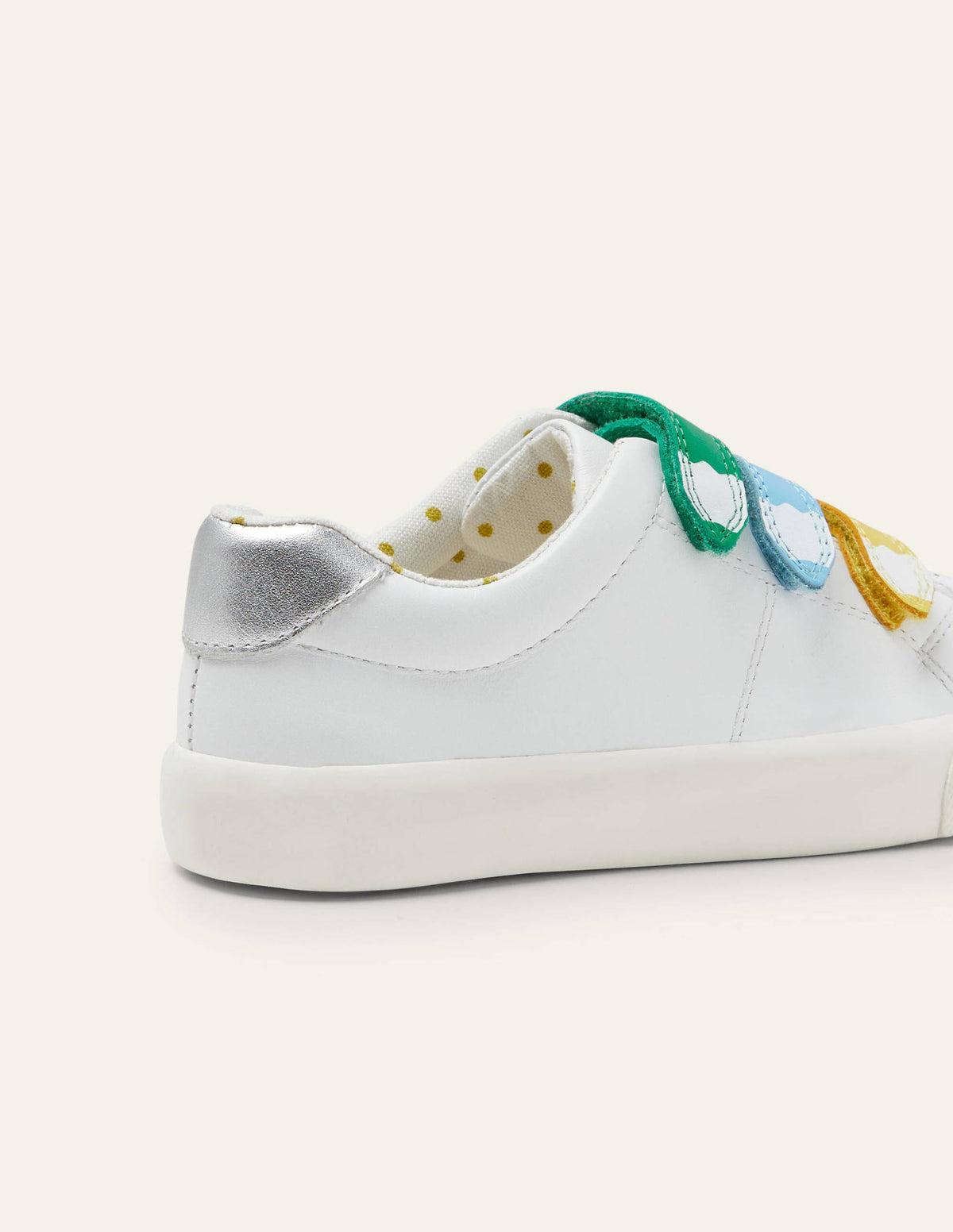 3 Strap Low Top Sneakers-White Rainbow Pencil - Image 3
