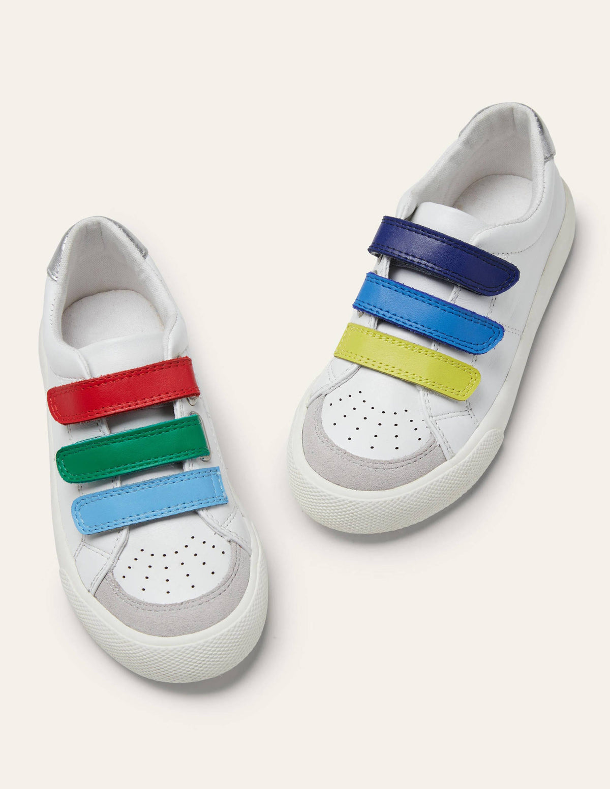 3 Strap Low Top Sneakers-White Rainbow - Image 1