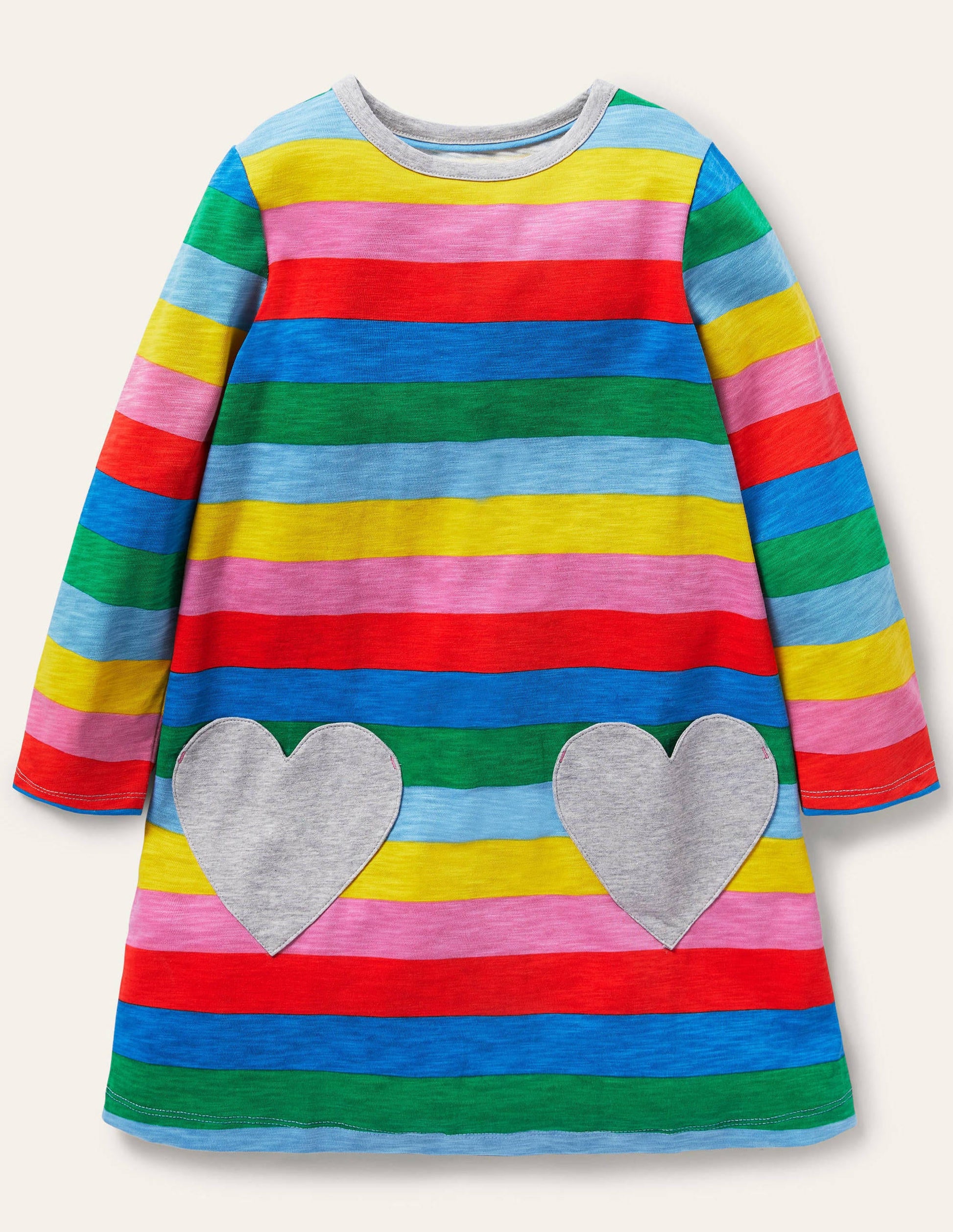 Fun Pocket Jersey Dress-Multi Stripe-1