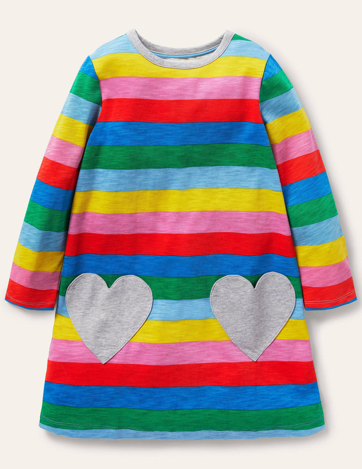 Fun Pocket Jersey Dress-Multi Stripe - Image 1