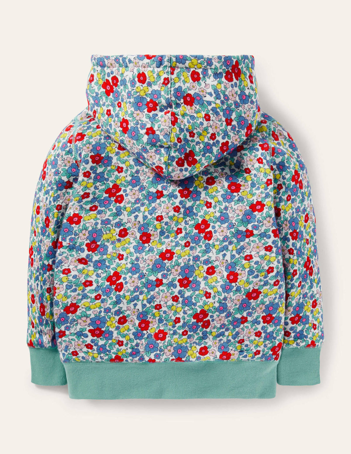 Shaggy-lined Hoodie-Multi Apple Blossom Floral - Image 2