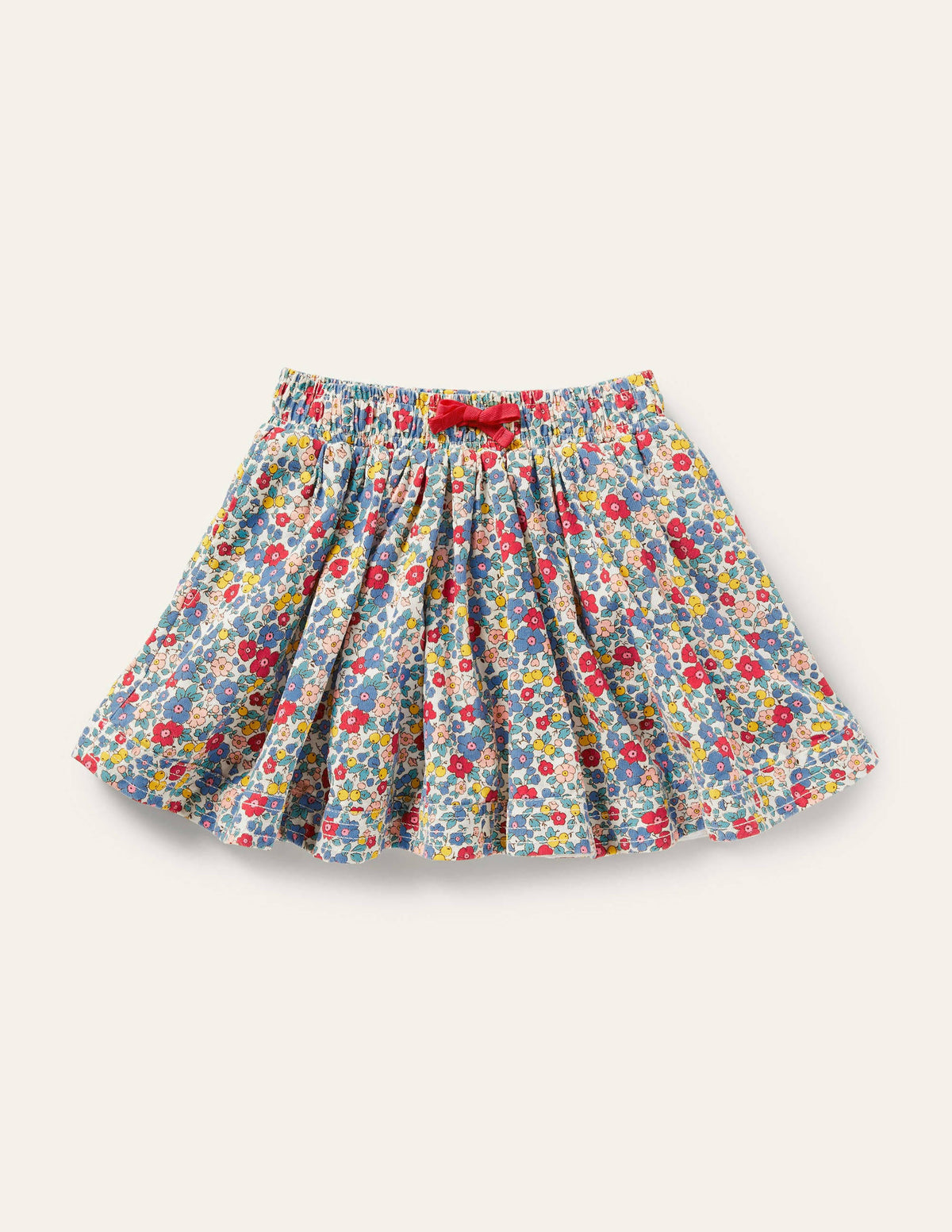 Woven Twirly Skirt-Multi Apple Blossom Floral - Image 1