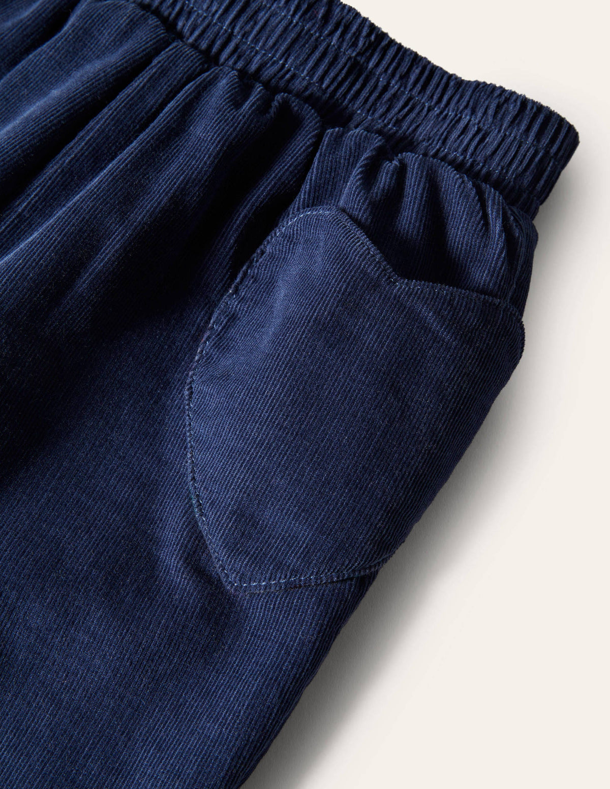 Lined Pull-on Cord Pants-College Navy-2