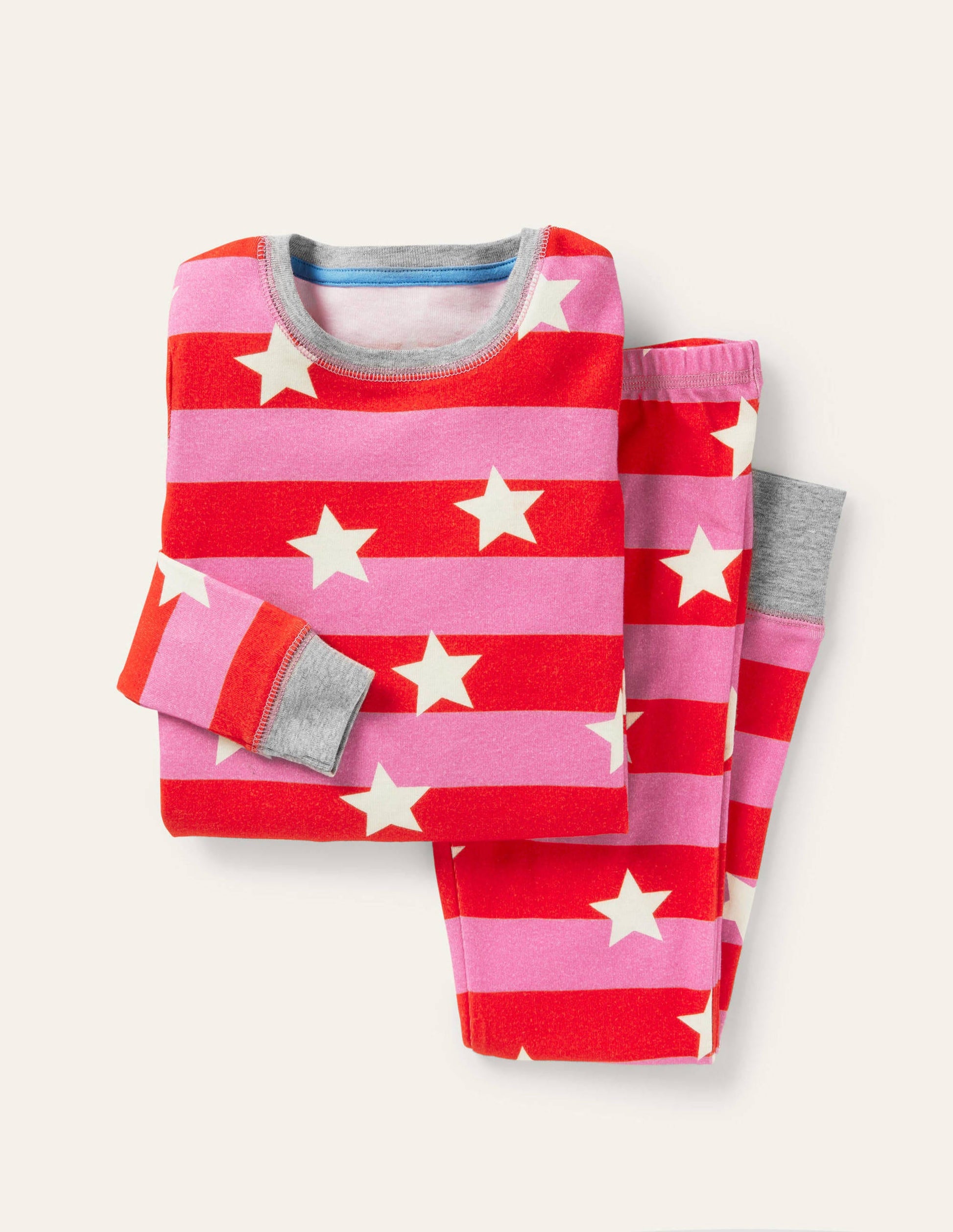 Snug Glow-In-The-Dark Pajamas-Bright Petal Pink Star-1