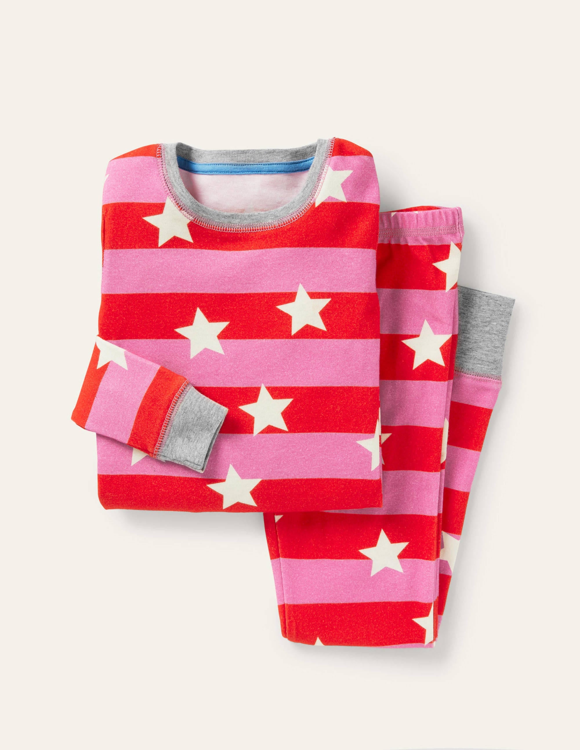 Snug Glow-In-The-Dark Pajamas-Bright Petal Pink Star - Image 1
