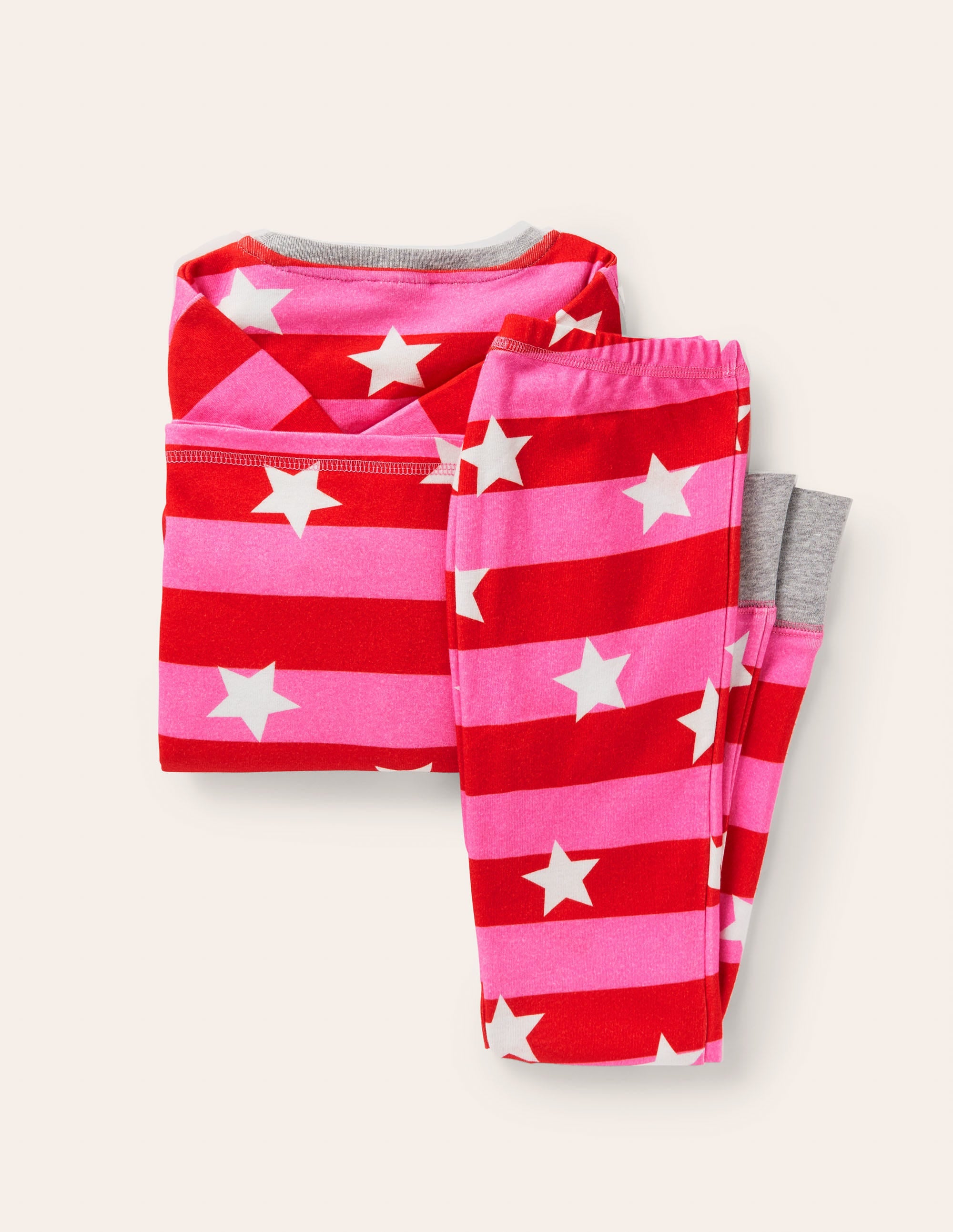 Snug Glow-In-The-Dark Pajamas-Bright Petal Pink Star - Image 2