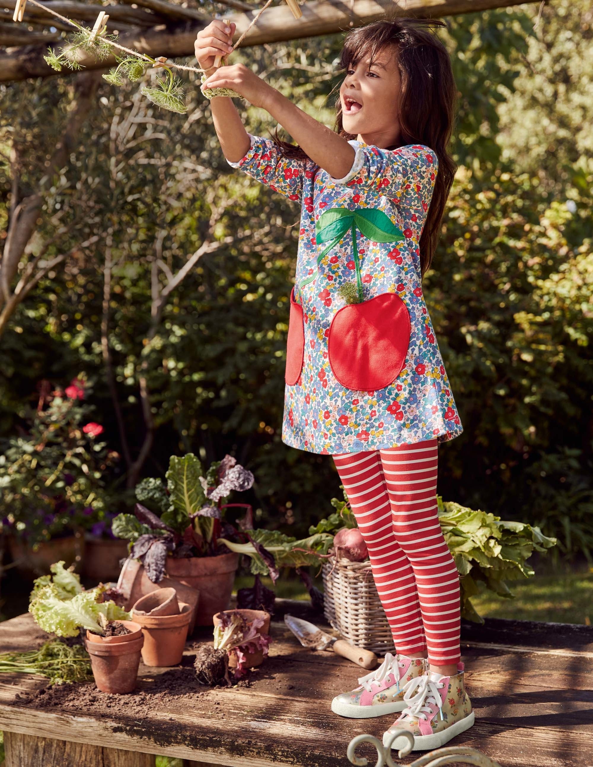 Appliqué Pocket Tunic-Floral Blossom Cherries - Image 4