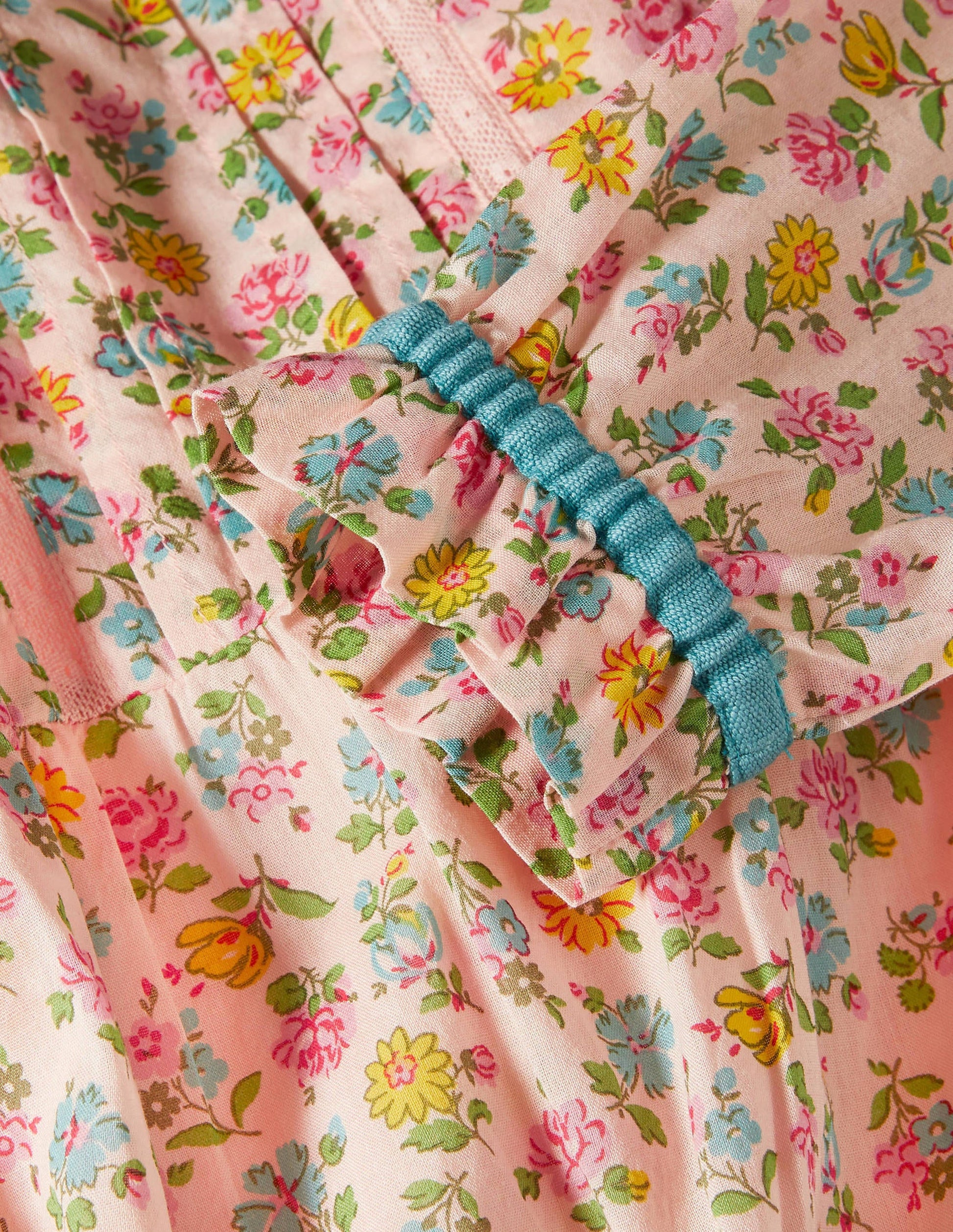 Frill Detail Woven Top-Provence Dusty Pink Floral-3