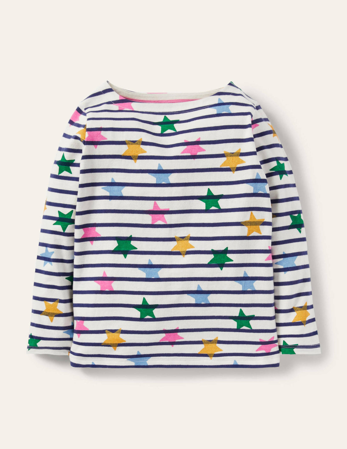 Fun Breton-Ivory/Navy Multi Stars-1
