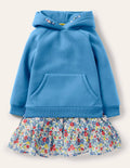 Cosy Hooded Dress-Multi Apple Blossom Floral