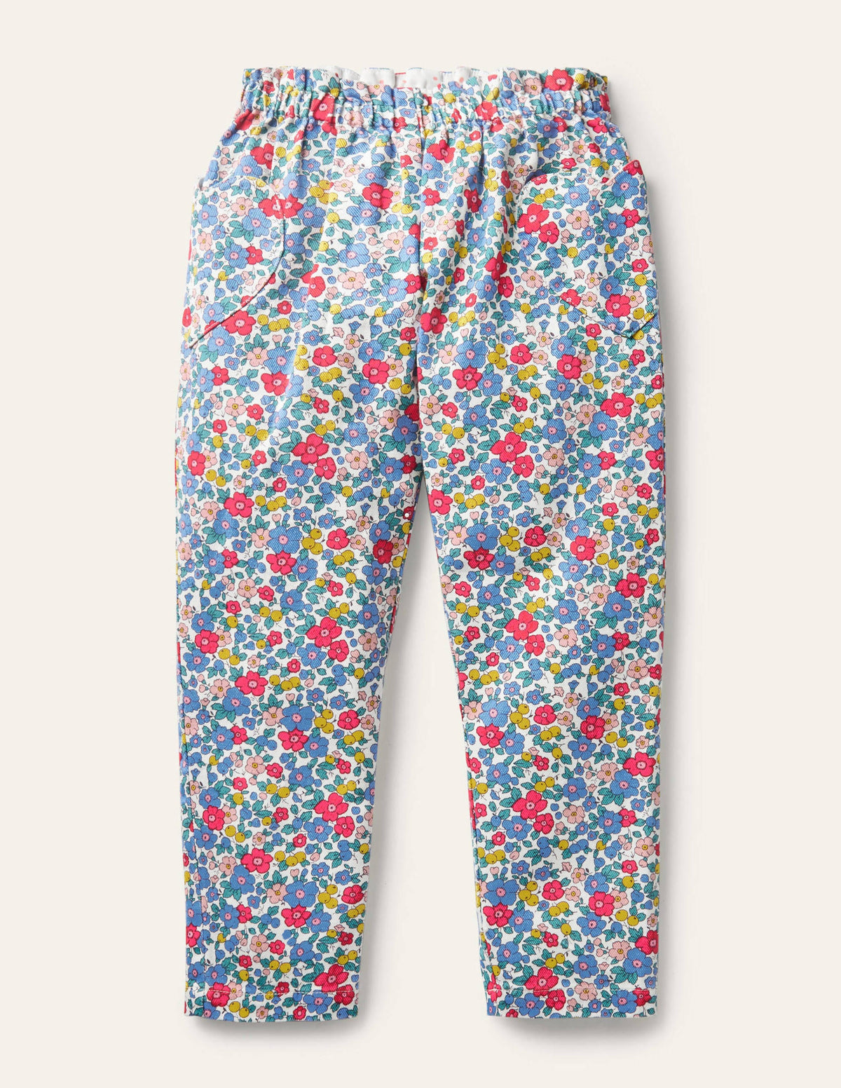 Pull-on Pants-Multi Apple Blossom Floral - Image 1