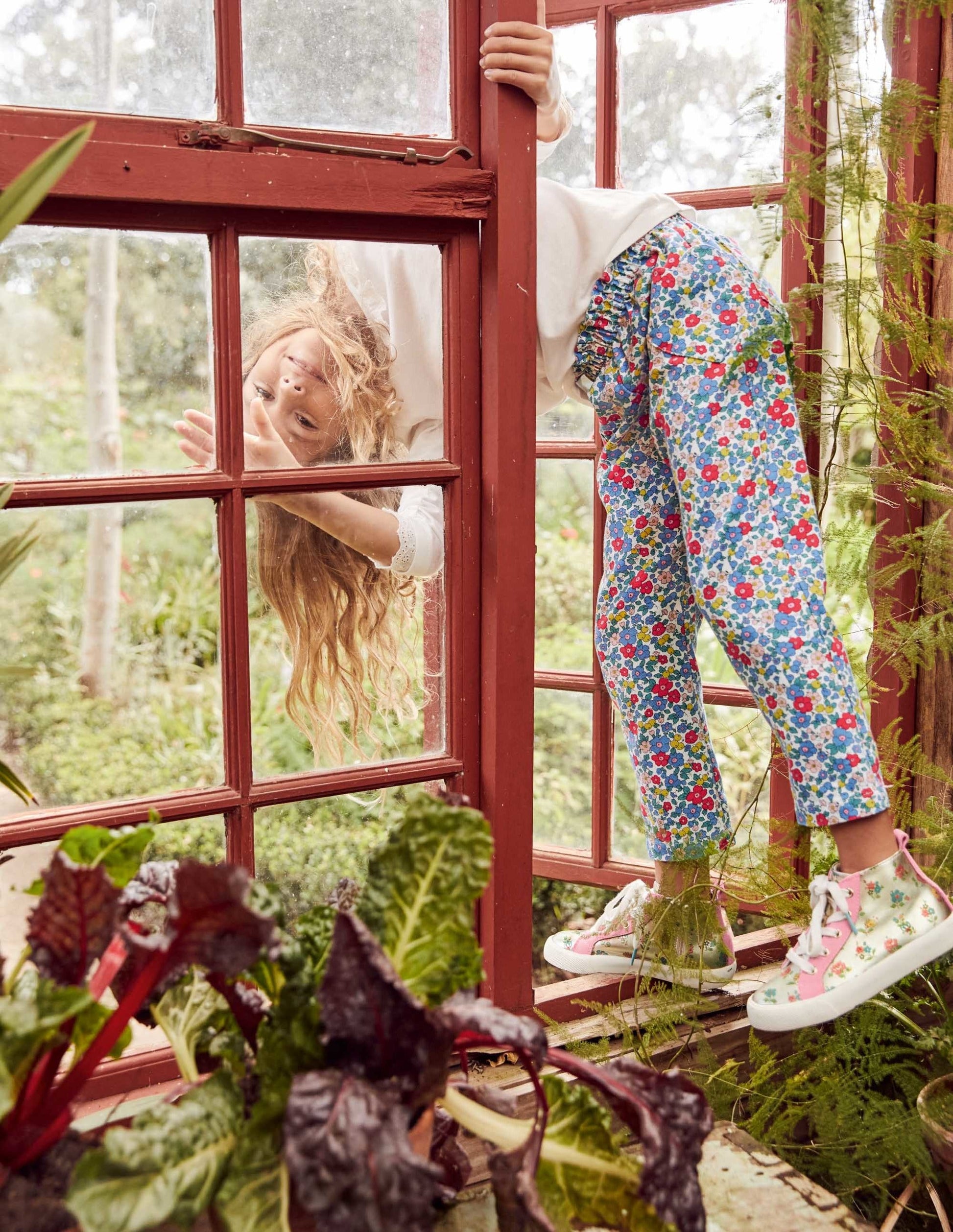 Pull-on Pants-Multi Apple Blossom Floral-4