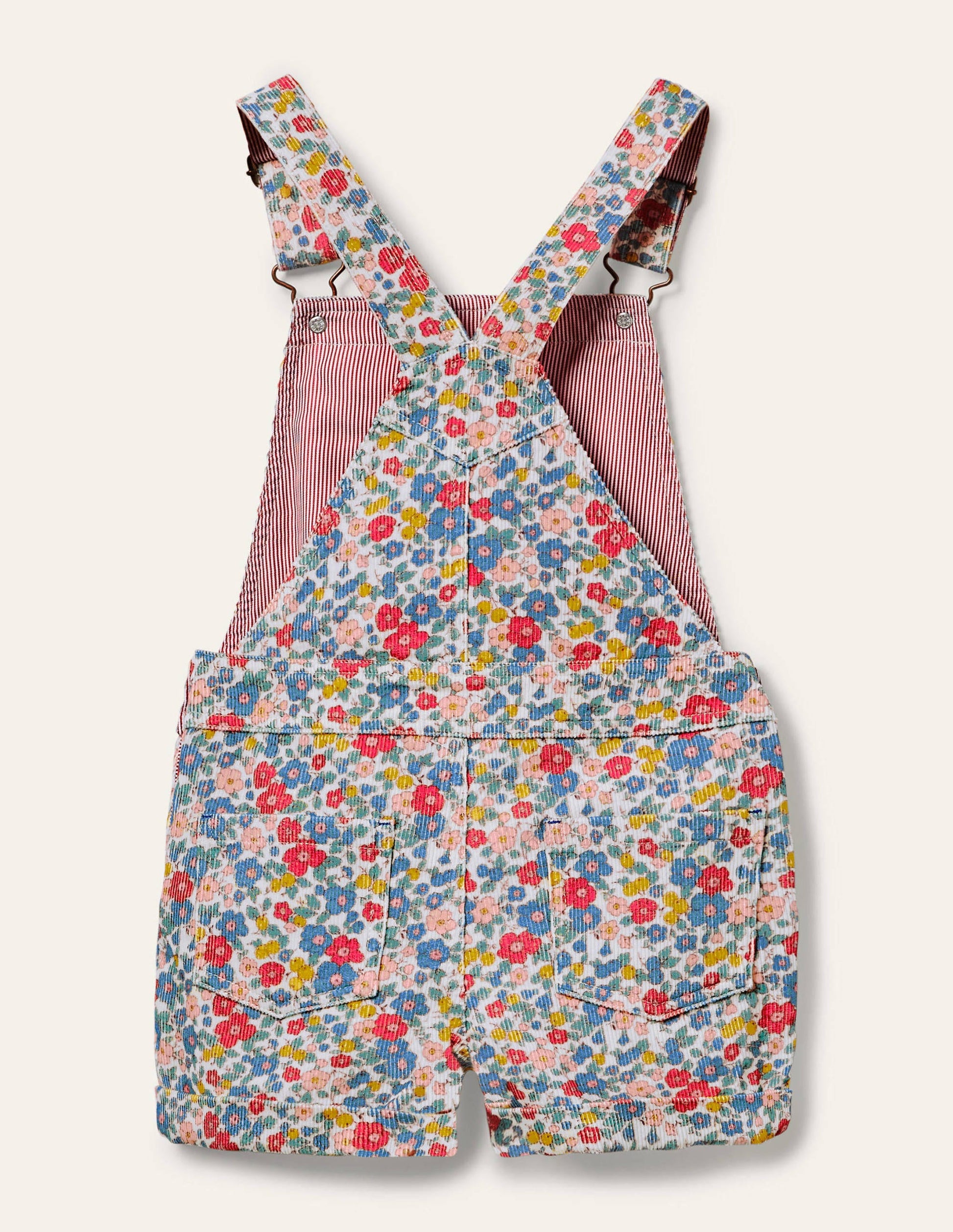 Fun Short Overalls-Multi Apple Blossom Floral-2