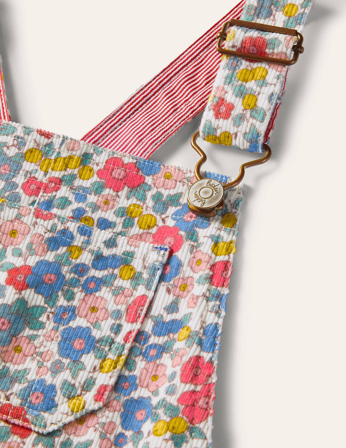 Fun Short Overalls-Multi Apple Blossom Floral-3